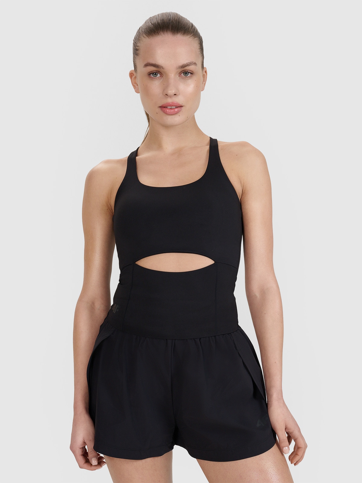 4F Top treningowy slim szybkoschnący damski 4F x Anna Lewandowska - czarny XS