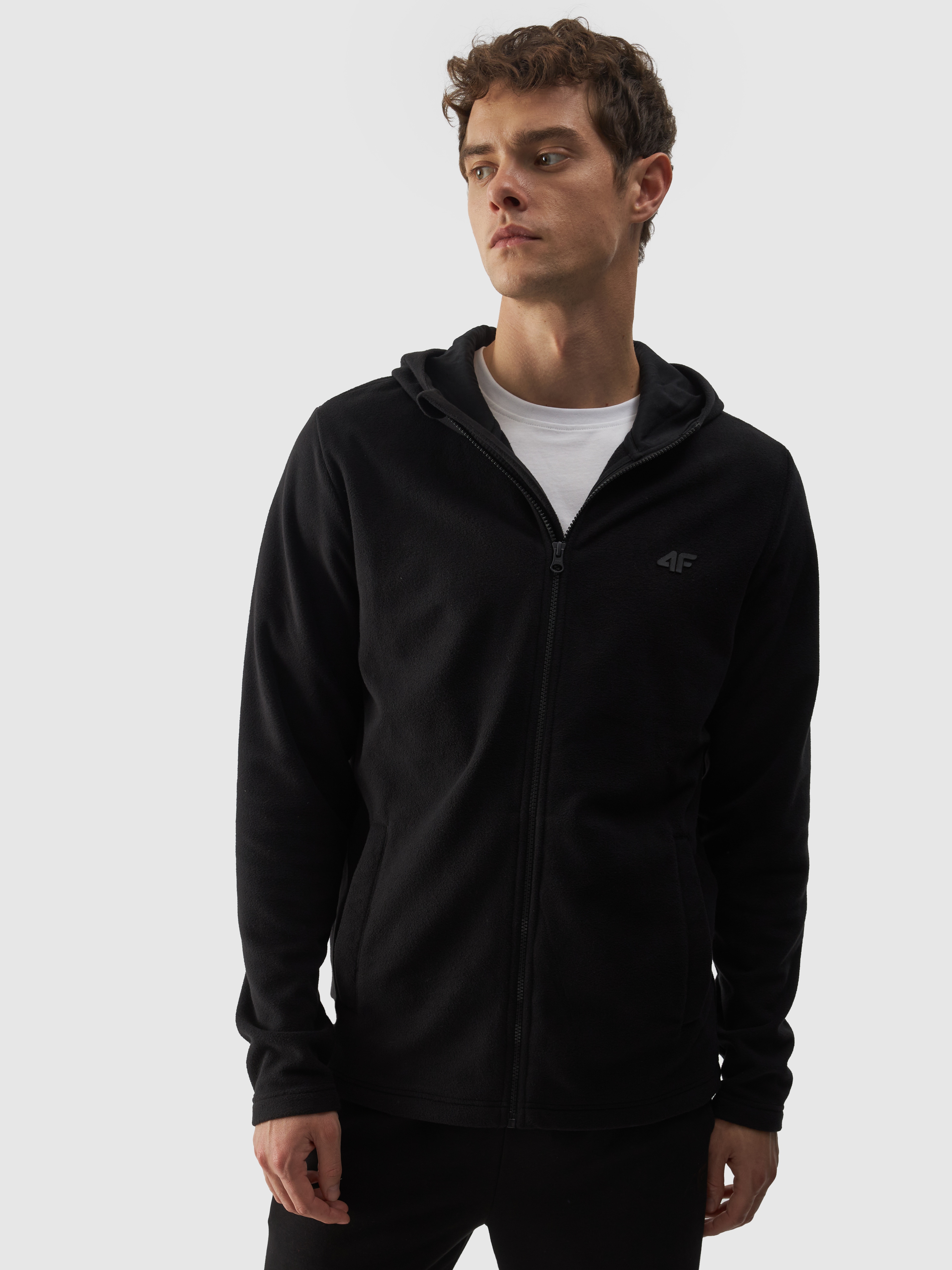 4F Polar regular z kapturem męski - czarny M