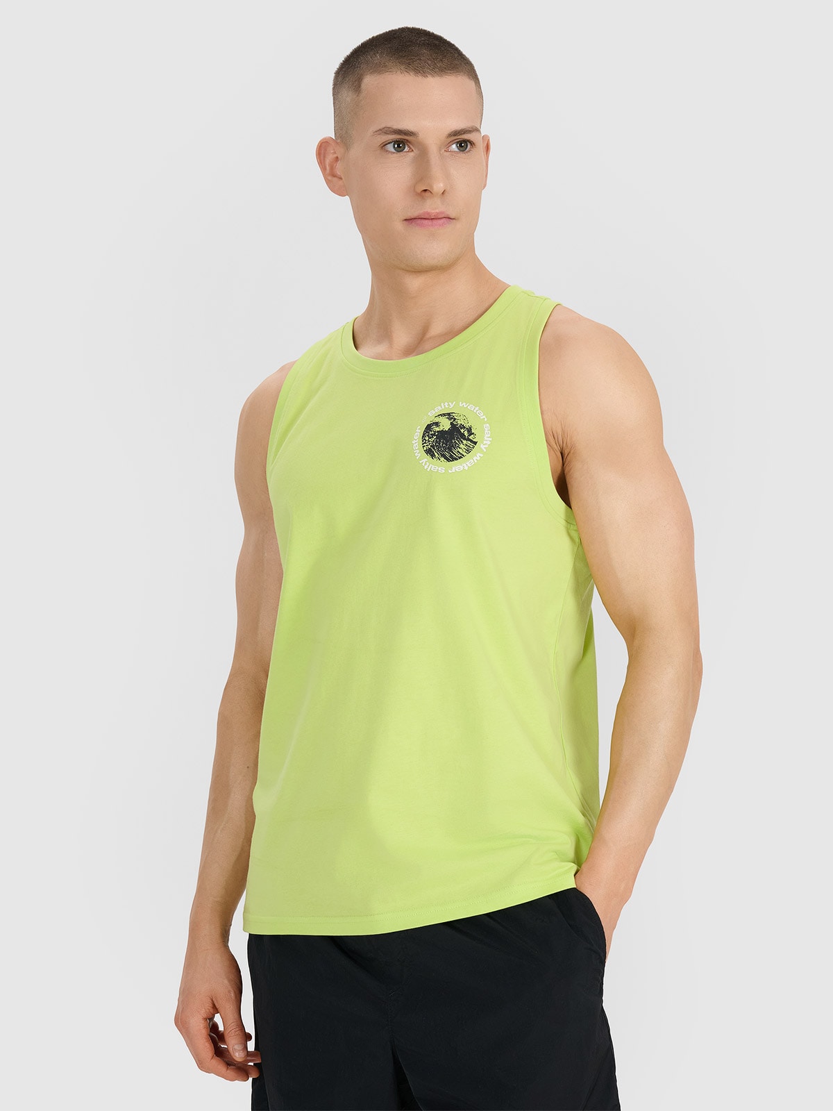 4F Tank top regular męski - zielony M