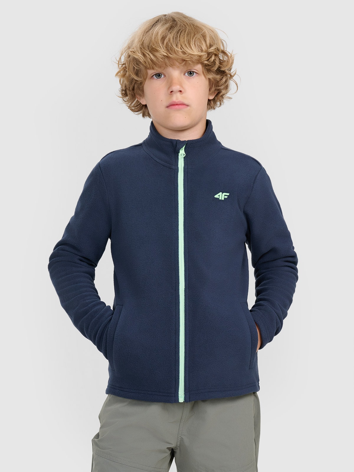 4F Polar regular ze stójką chłopięcy - granatowy 164 (13-14 lat)