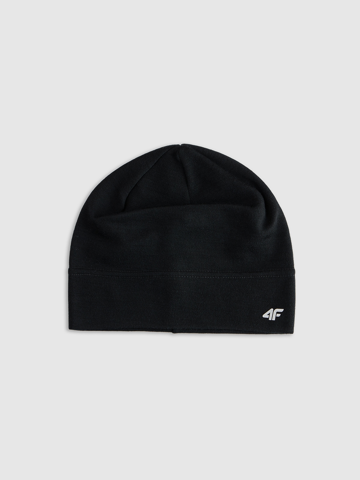 4F Czapka z wełny merino uniseks - czarna S/M