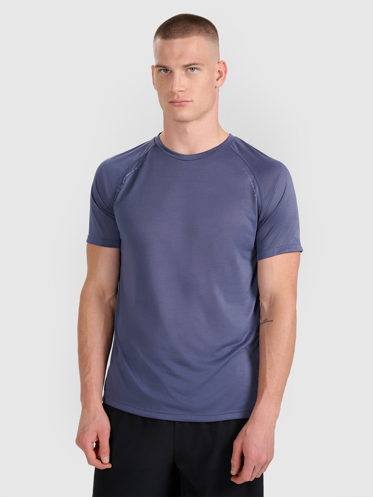 4F Koszulka do biegania szybkoschnąca męska - niebieska M