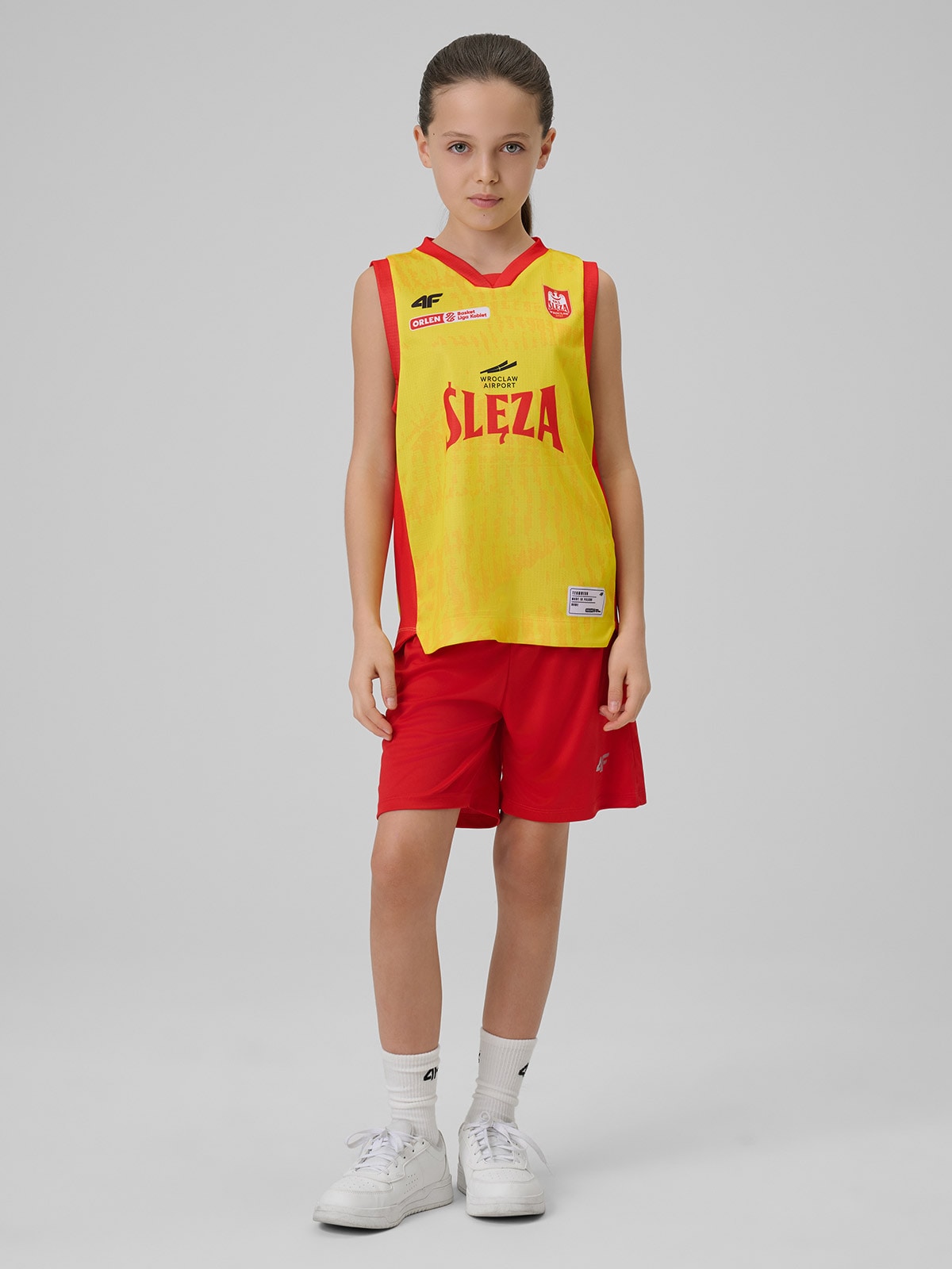 4F Koszulka meczowa replika domowa z sezonu 2025/26 dziecięca 4F x Ślęza Wrocław - żółta 158/164 (12-14 lat)