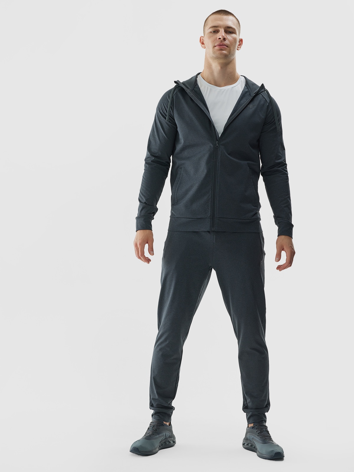 4F Spodnie treningowe szybkoschnące męskie - szare 3XL