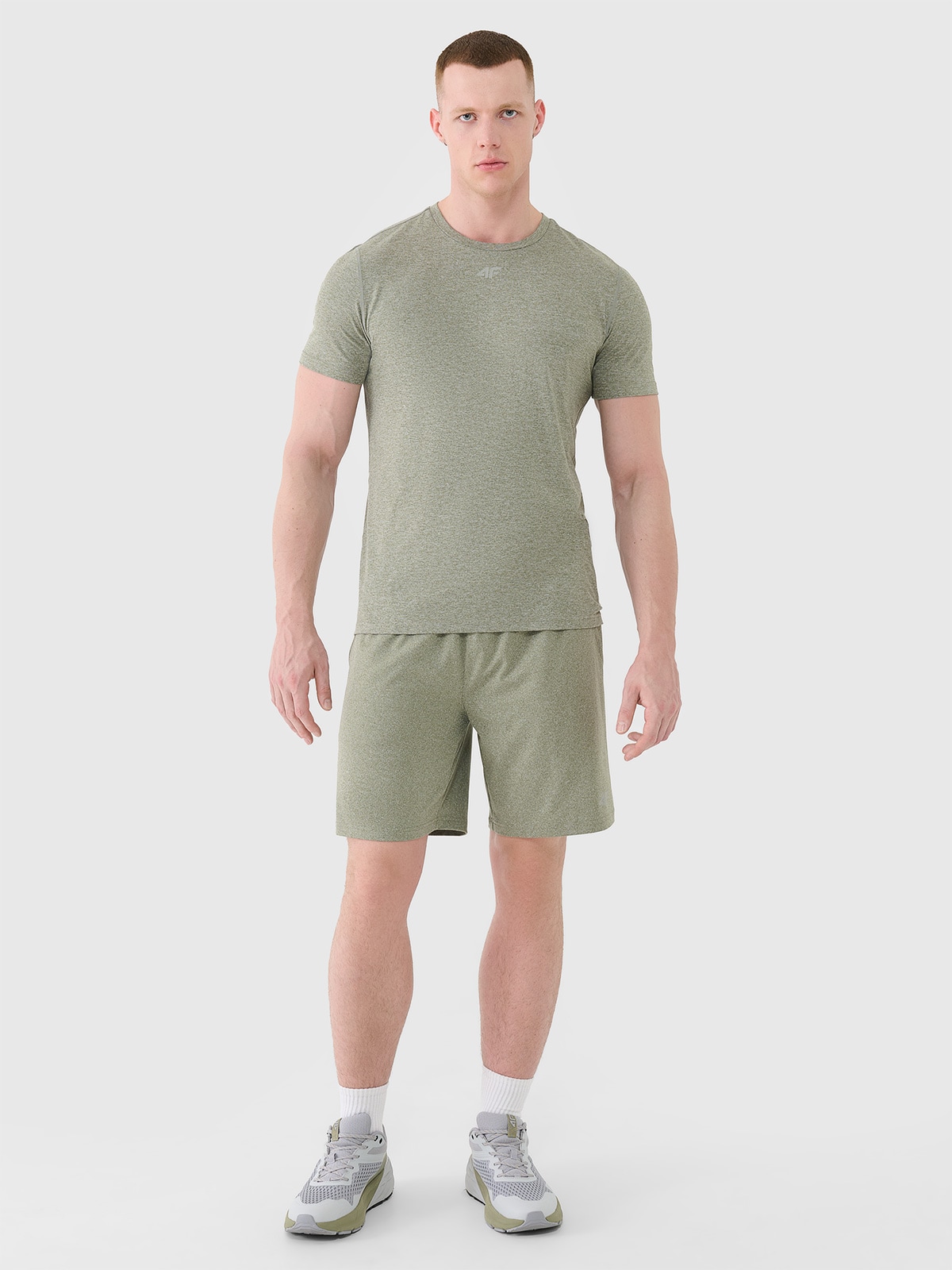 4F Spodenki treningowe szybkoschnące męskie - khaki 3XL