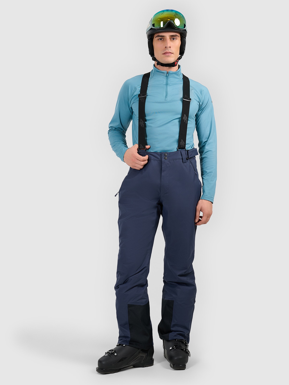 4F Spodnie narciarskie z szelkami membrana 5000 męskie - granatowe L
