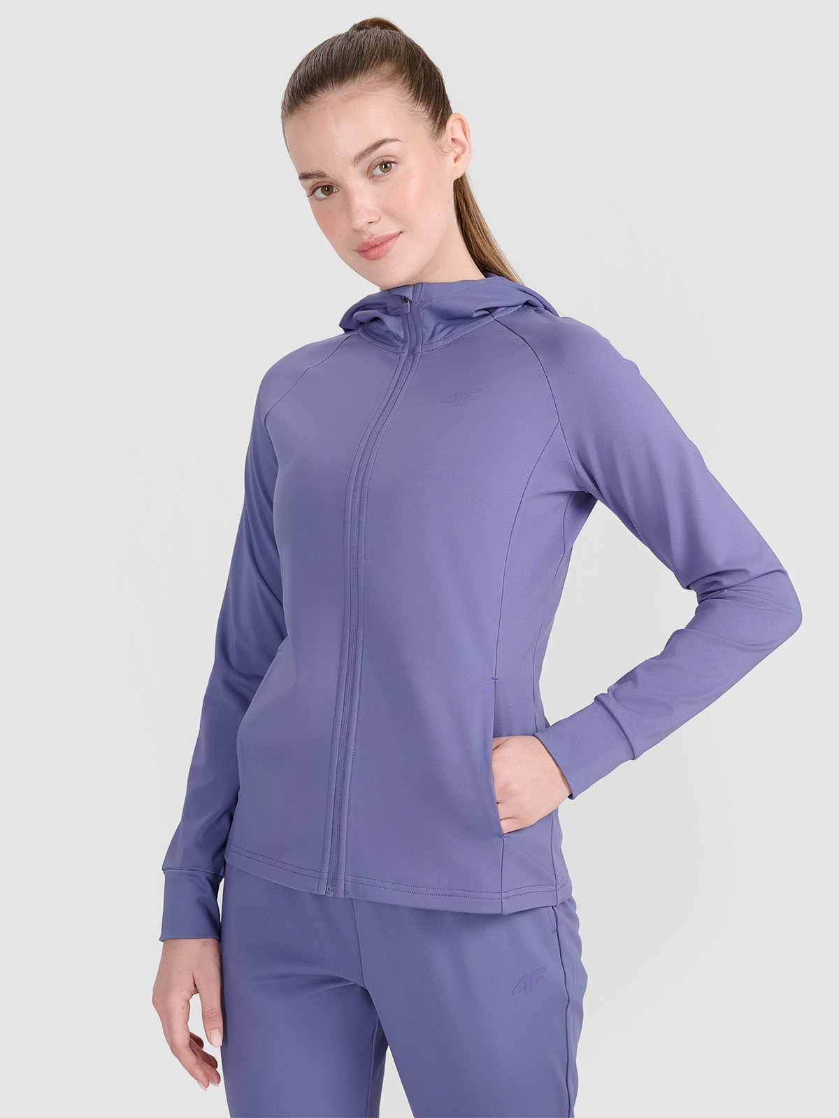 4F Bluza treningowa regular szybkoschnąca damska - niebieska XS
