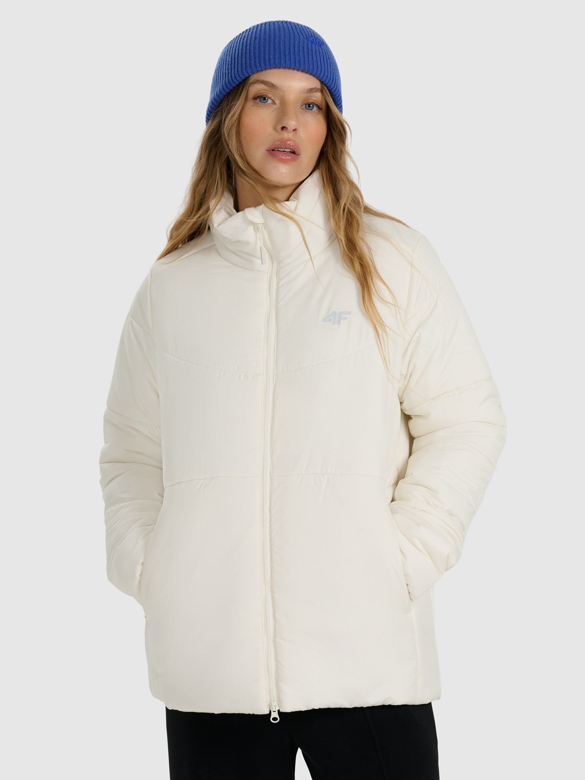 4F Kurtka puchowa z wypełnieniem syntetycznym damska - kremowa M