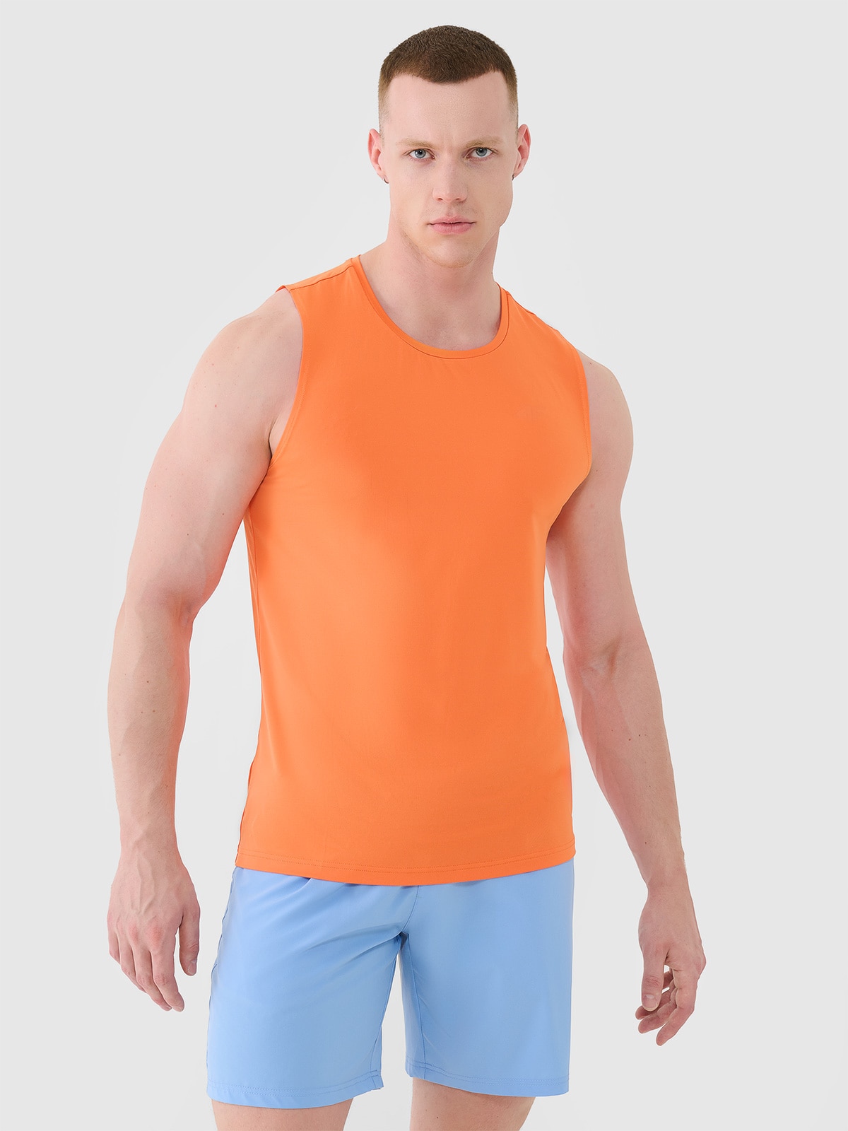 4F Tank top regular szybkoschnący męski - pomarańczowy M