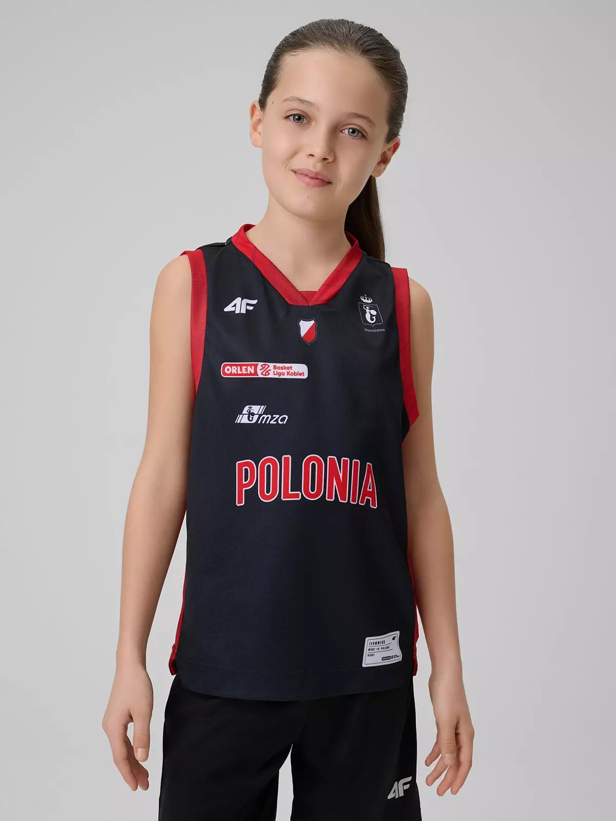 4F Koszulka meczowa replika wyjazdowa z sezonu 2025/26 dziecięca 4F x Polonia Warszawa - czarna 158/164 (12-14 lat)