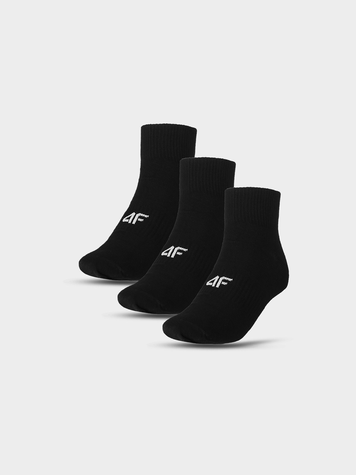 4F Skarpetki casual za kostkę (3-pack) dziecięce - czarne 32-34