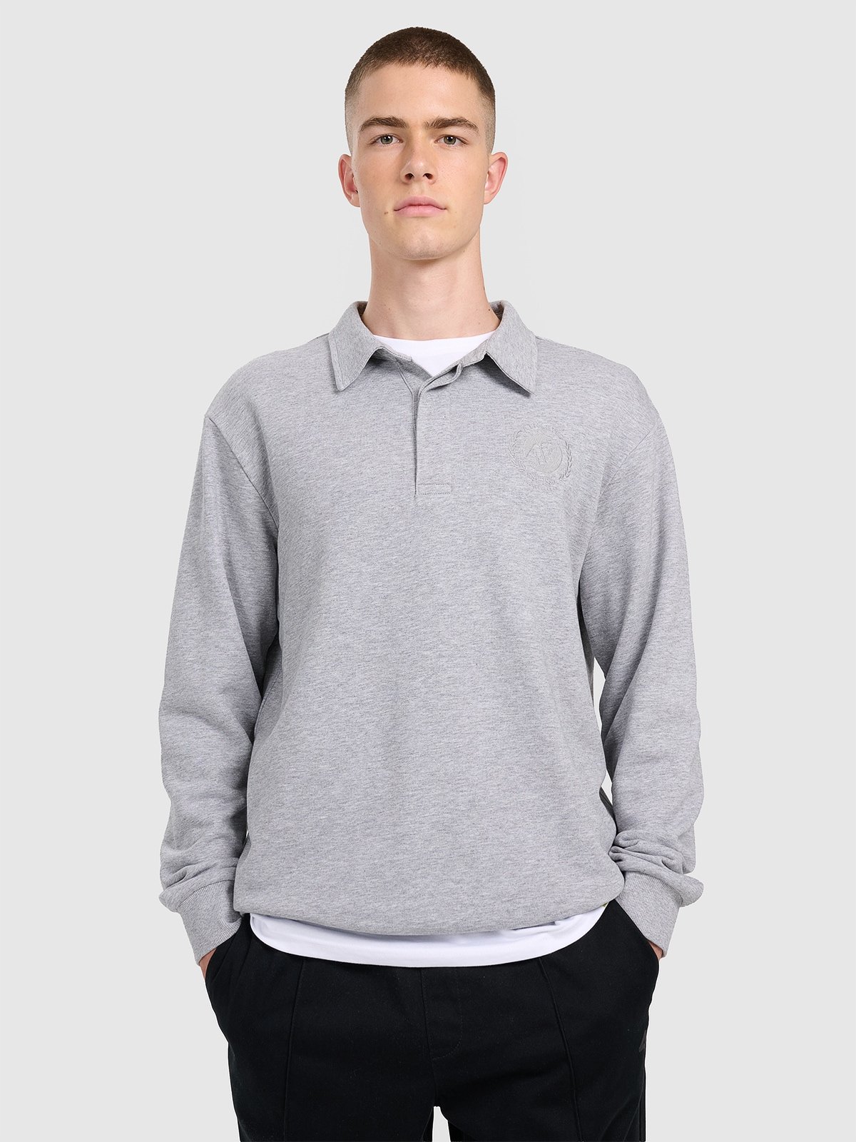 4F Bluza dresowa regular z kołnierzykiem męska - szara L