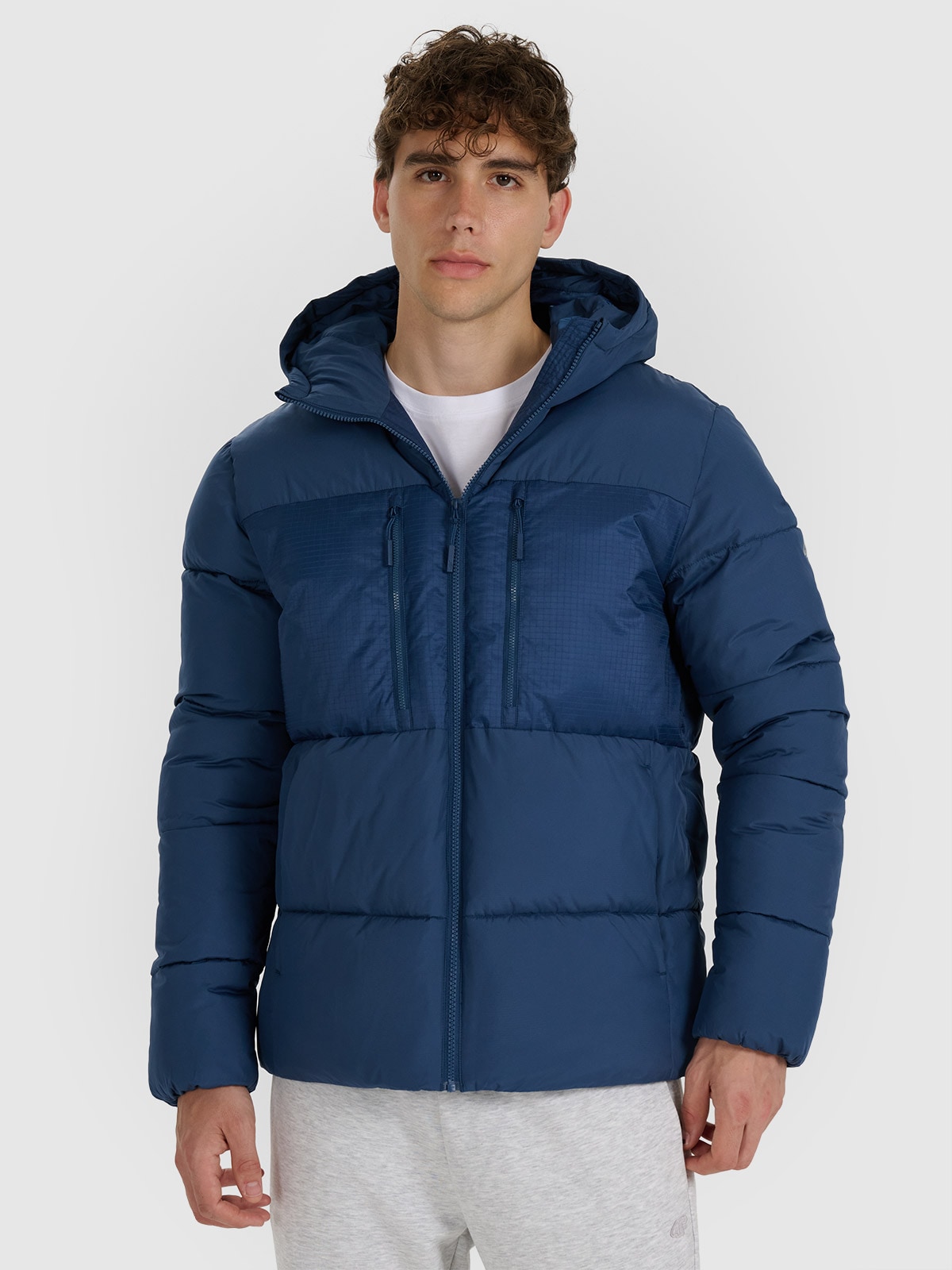 4F Kurtka puchowa z syntetycznym wypełnieniem męska - granatowa M