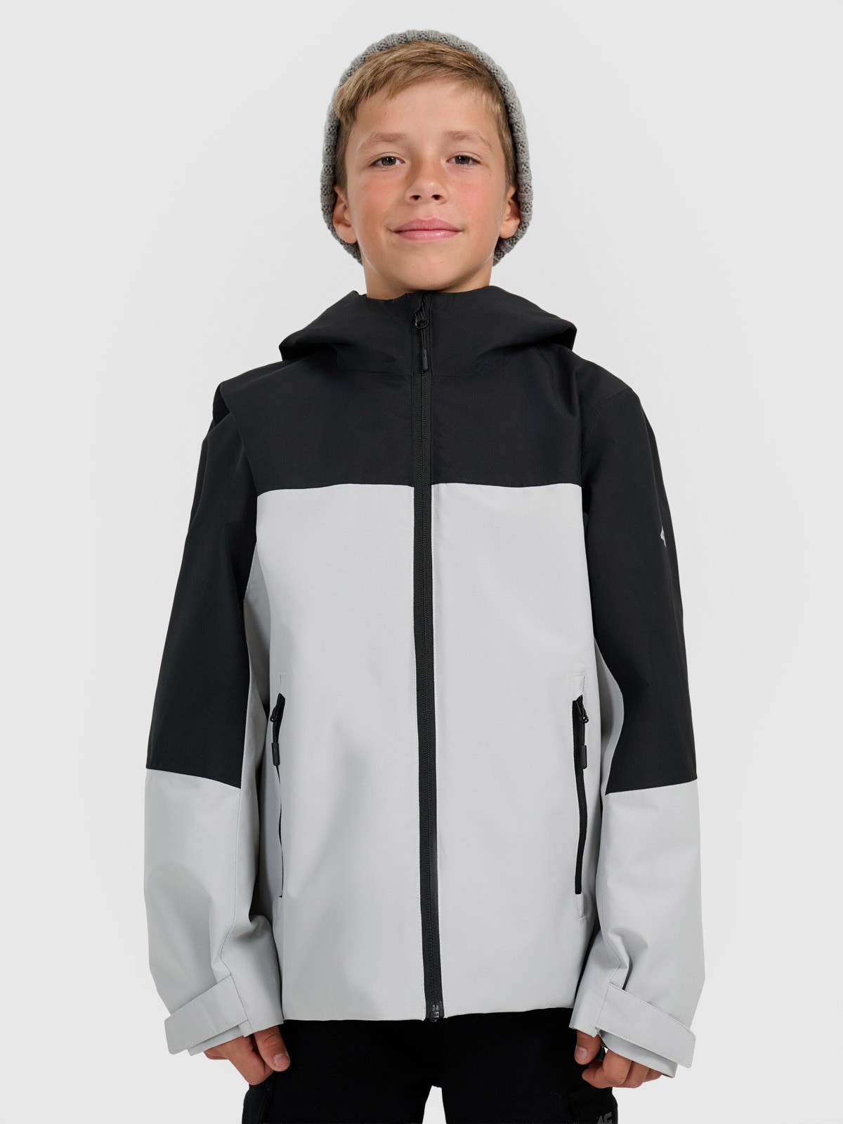 4F Kurtka przejściowa 3w1 membrana 5000 chłopięca - szara 146 (10-11 lat)