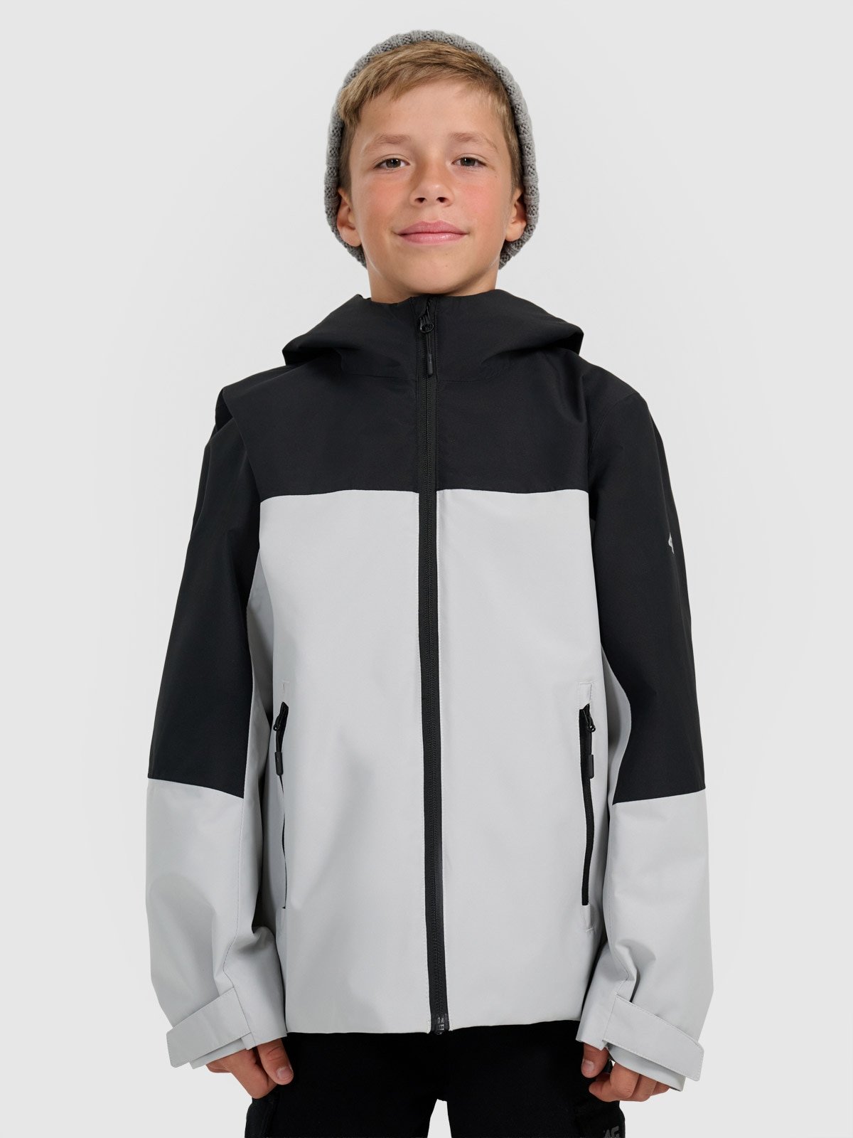 4F Kurtka przejściowa 3w1 membrana 5000 chłopięca - szara 146 (10-11 lat)