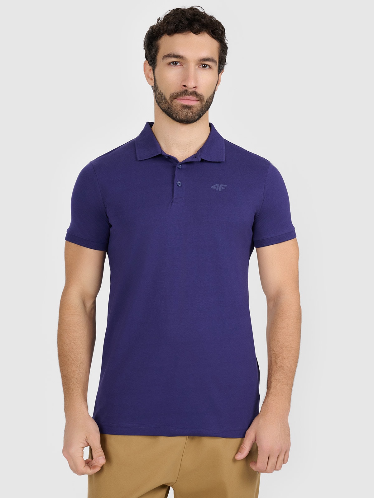 4F Koszulka polo regular męska - granatowa XL