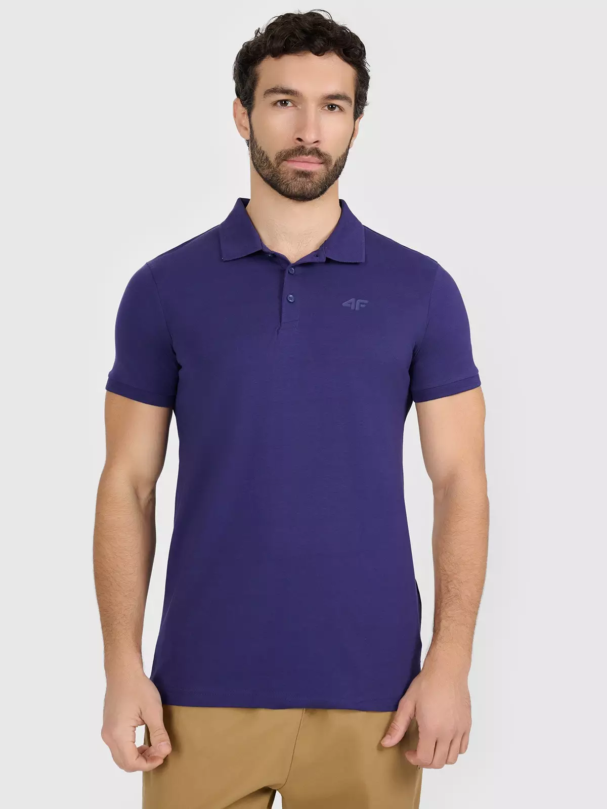 4F Koszulka polo regular męska - granatowa XL