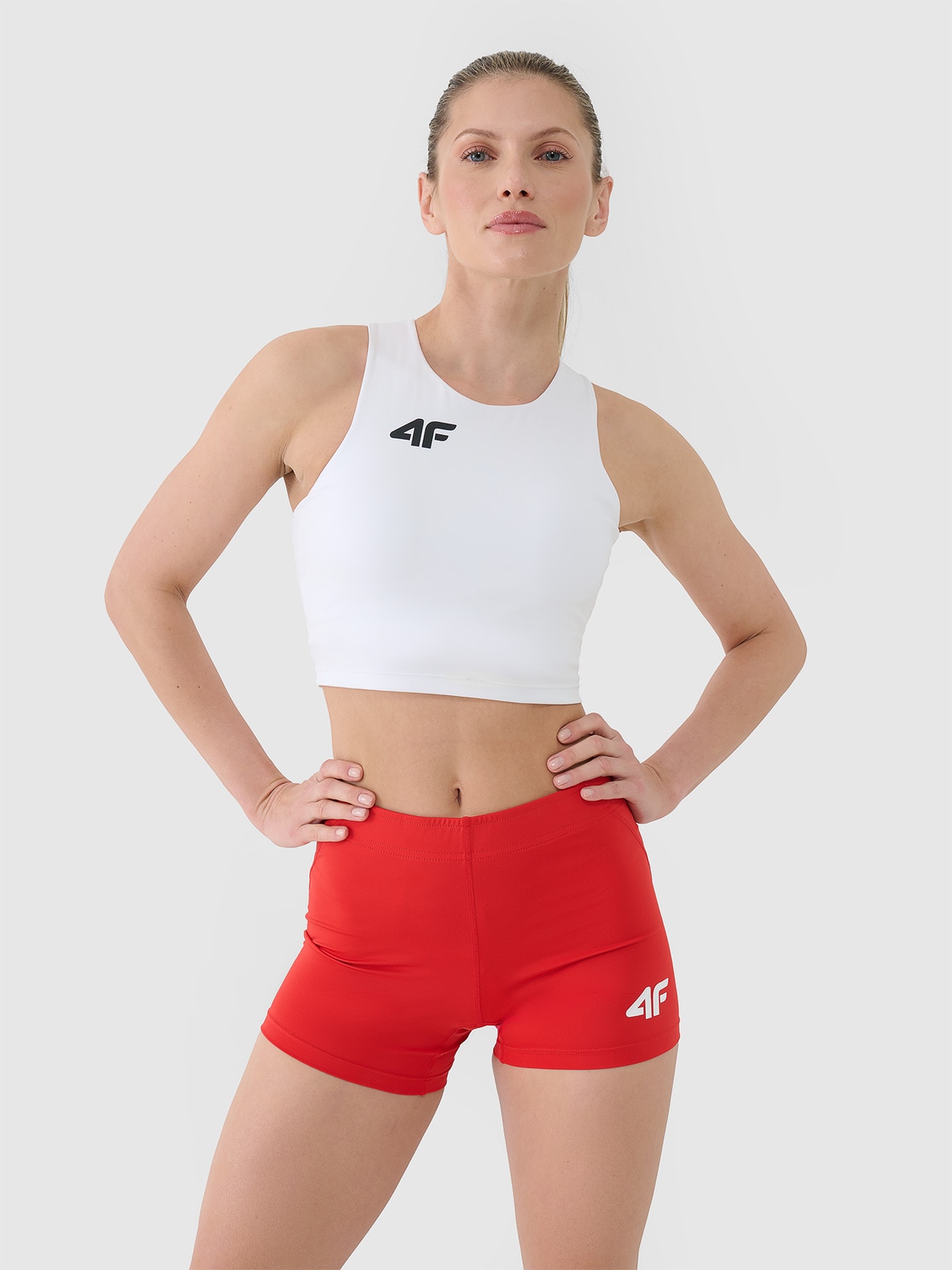 4F Biustonosz treningowy ze średnim wsparciem damski - biały S