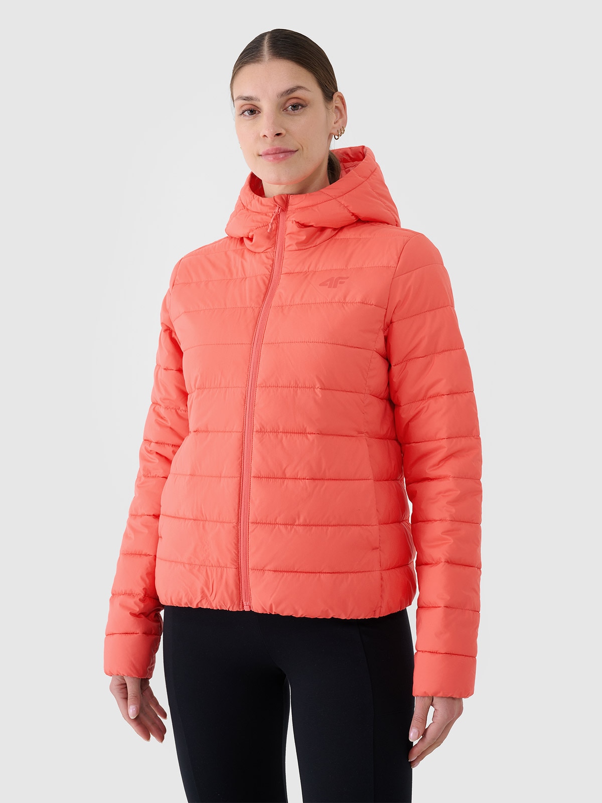 4F Kurtka puchowa z wypełnieniem z recyklingu damska - czerwona XL