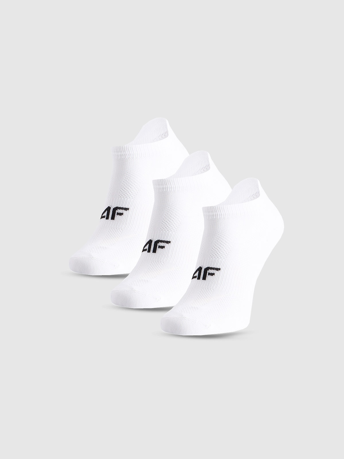 4F Skarpetki sportowe przed kostkę (3-pack) chłopięce - białe 35-37