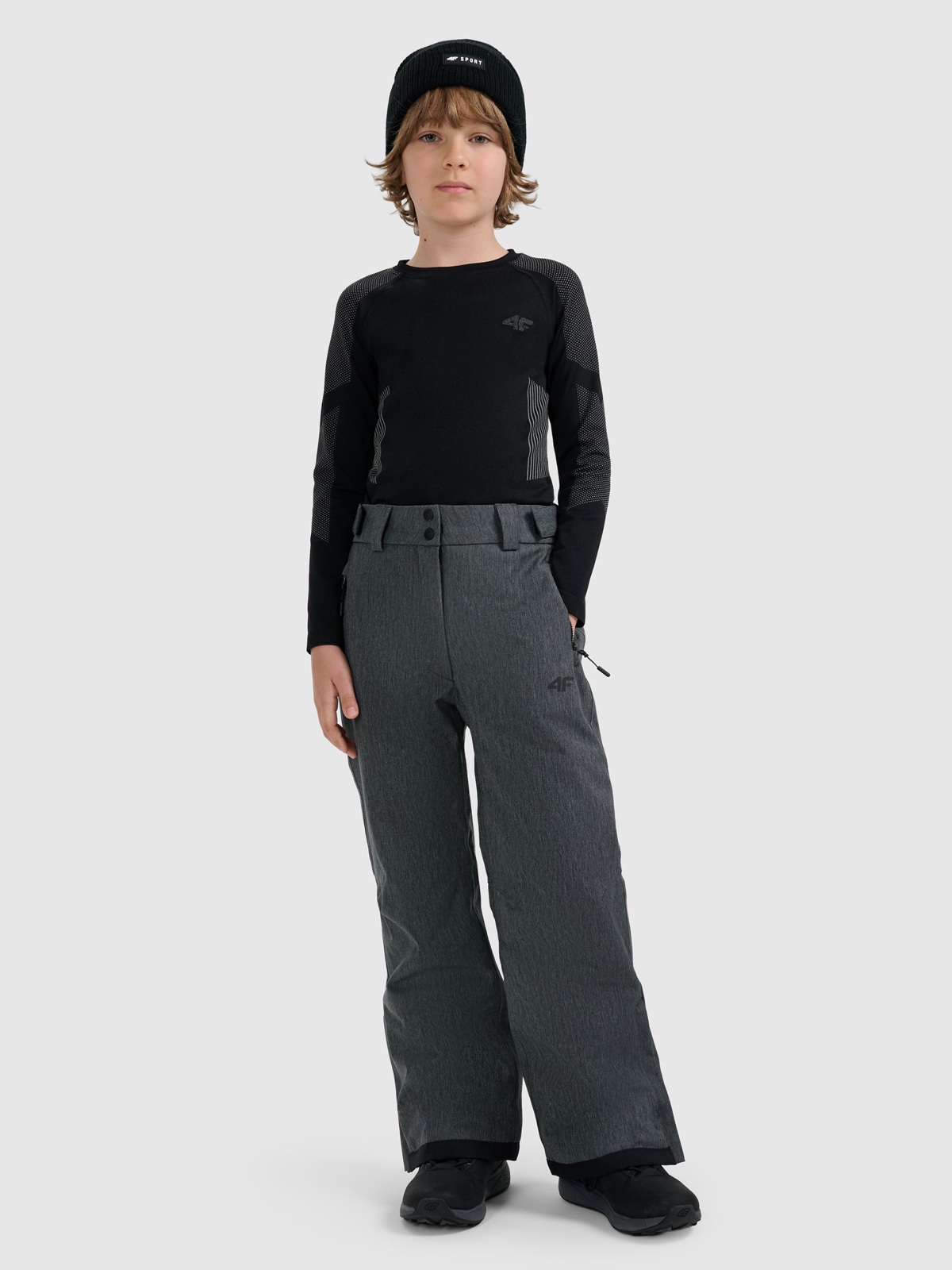 4F Spodnie snowboardowe membrana 10000 dziecięce - czarne 152 (11-12 lat)