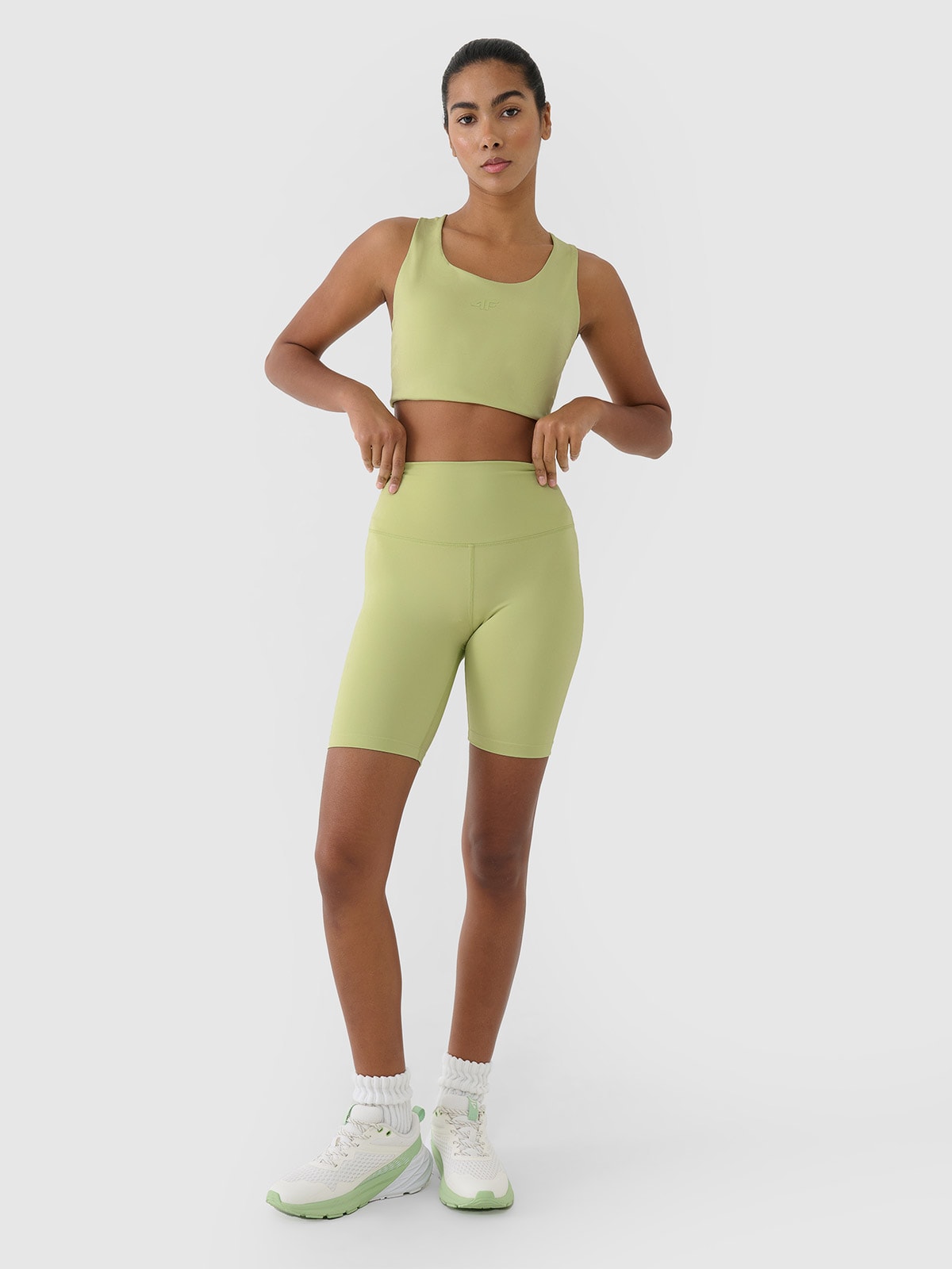 4F Legginsy kolarki treningowe damskie - zielone M