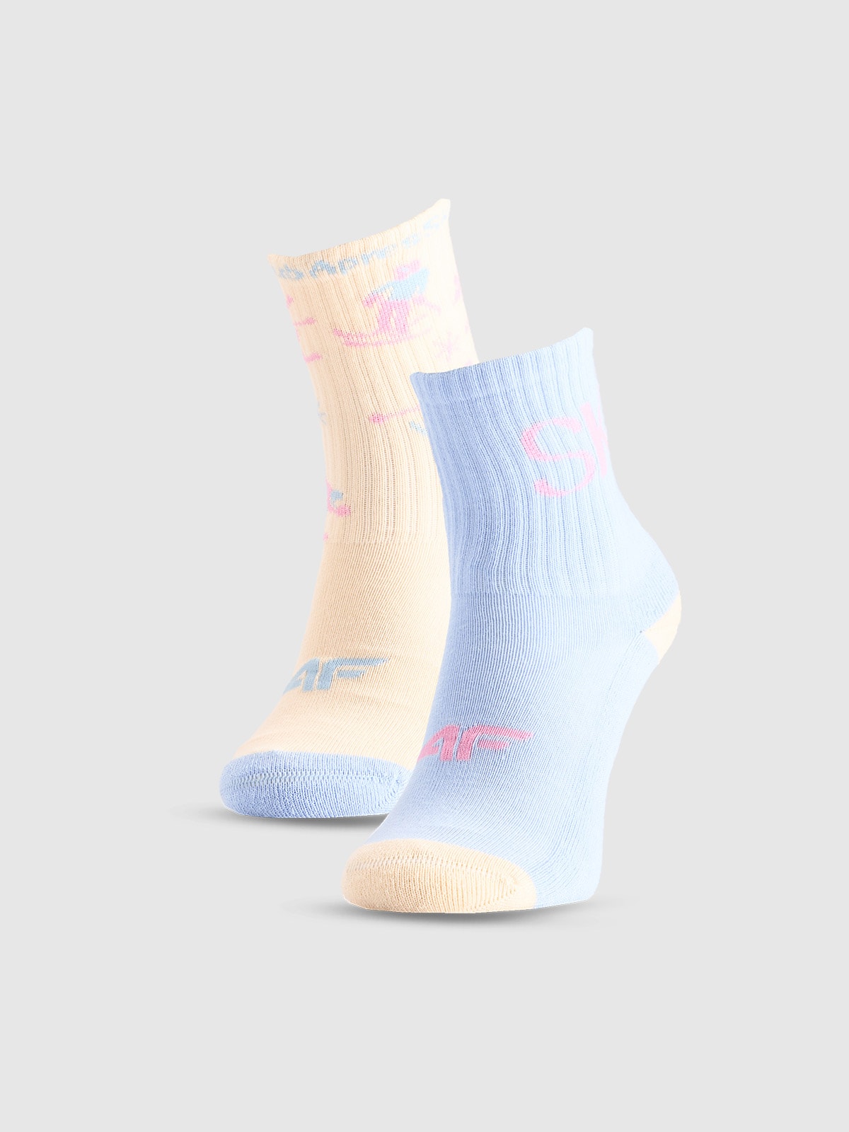 4F Skarpetki casual za kostkę (2-pack) dziewczęce - multikolor 35-37