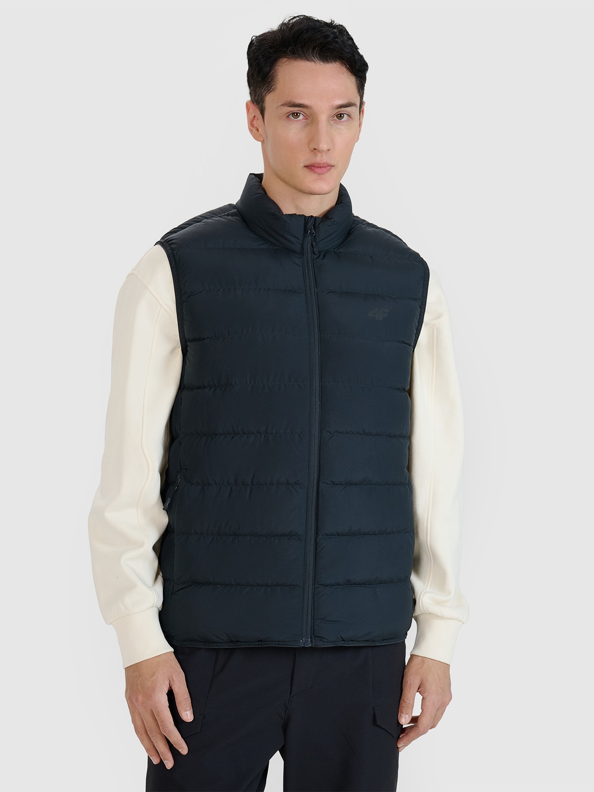 4F Bezrękawnik puchowy z wypełnieniem naturalnym męski - czarny XXL