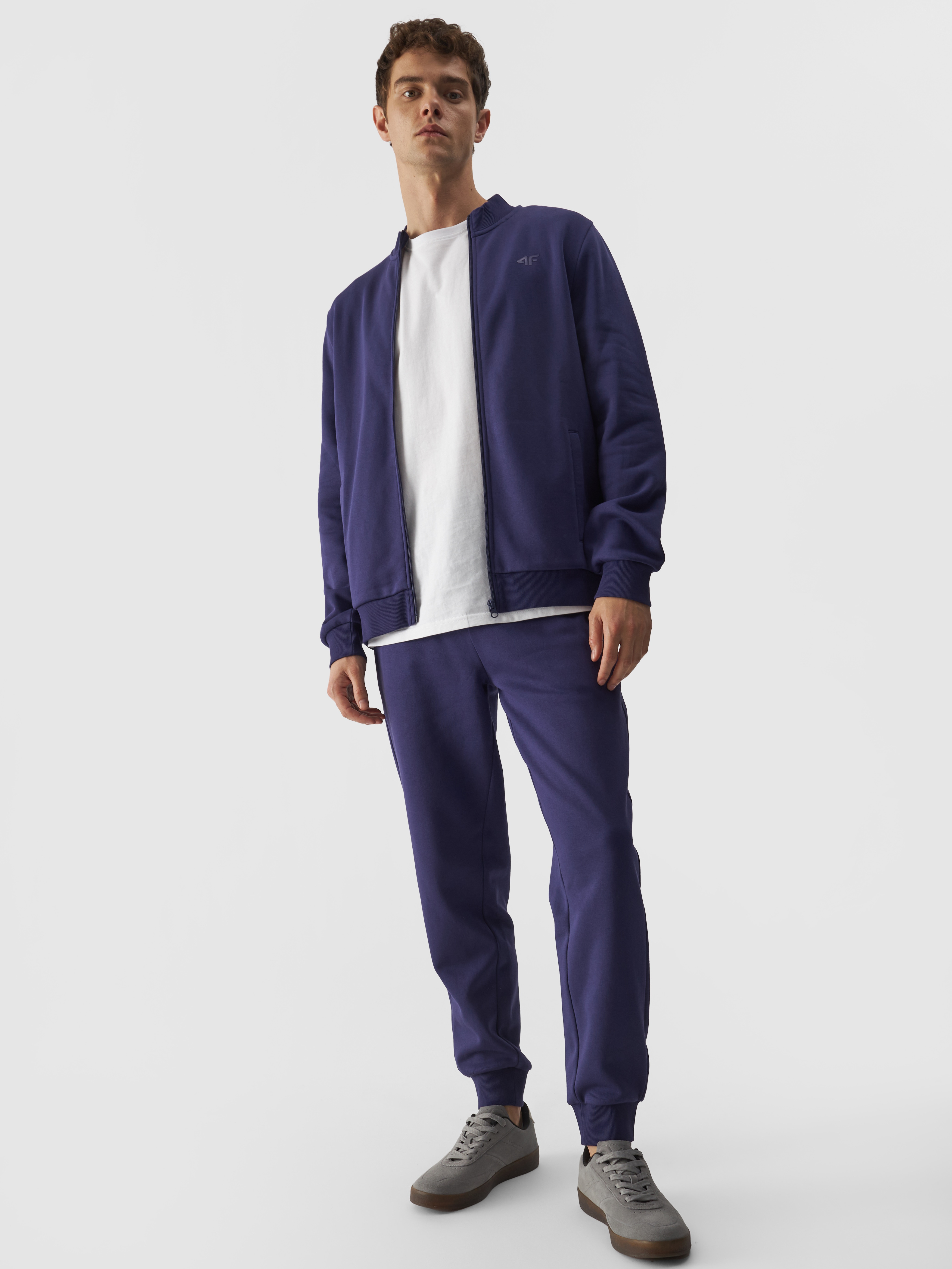 4F Spodnie dresowe joggery męskie - granatowe XL