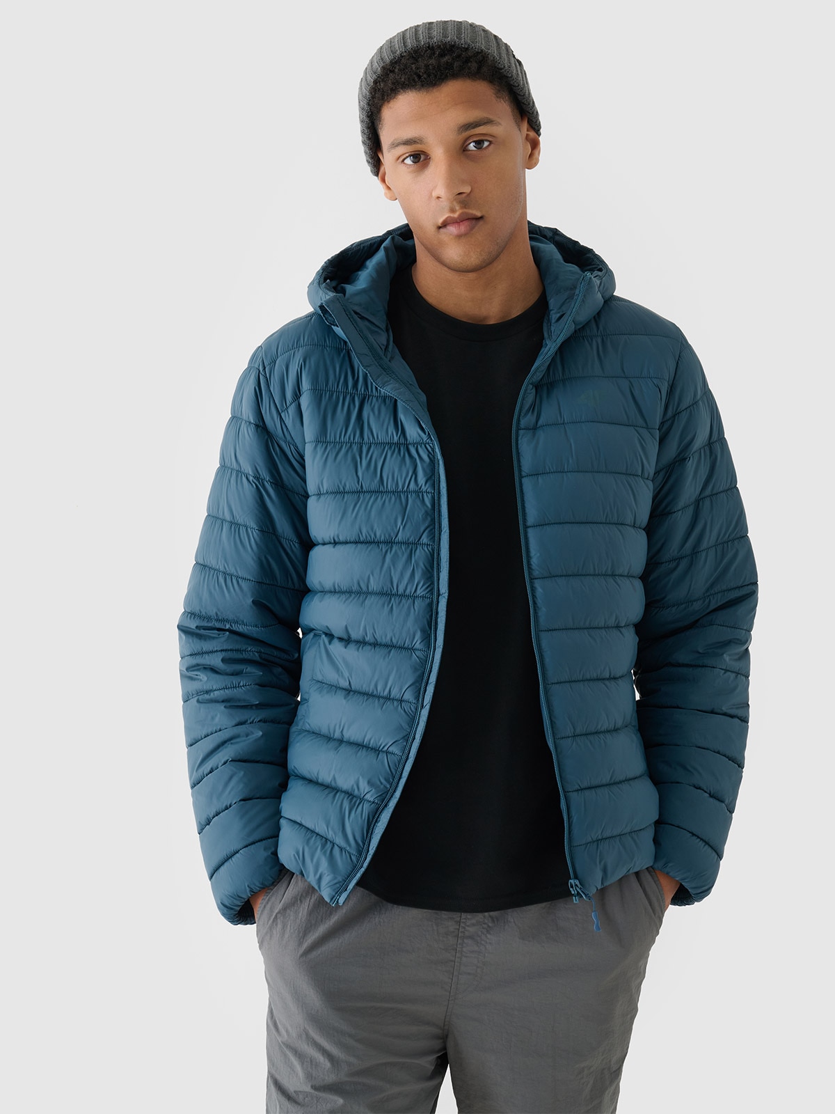 4F Kurtka puchowa z syntetycznym wypełnieniem męska - morska 3XL