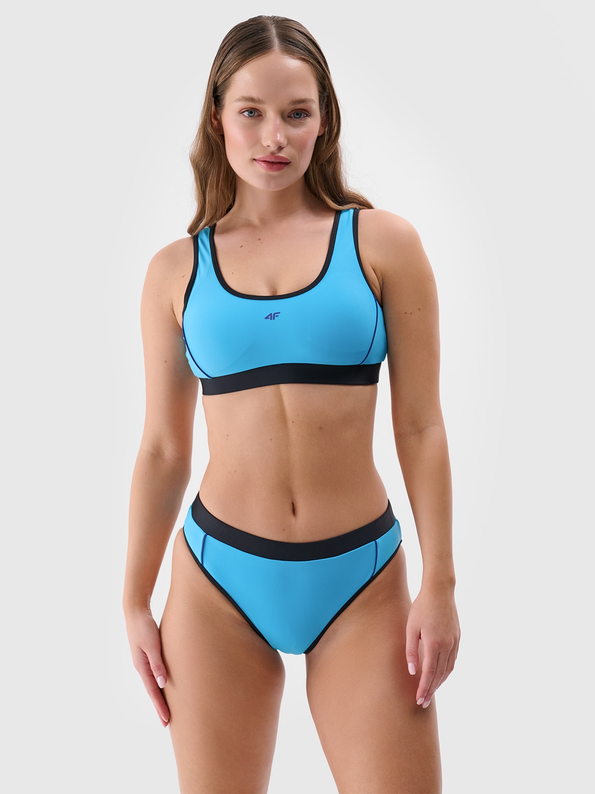 4F Dół od bikini damski - niebieski XS
