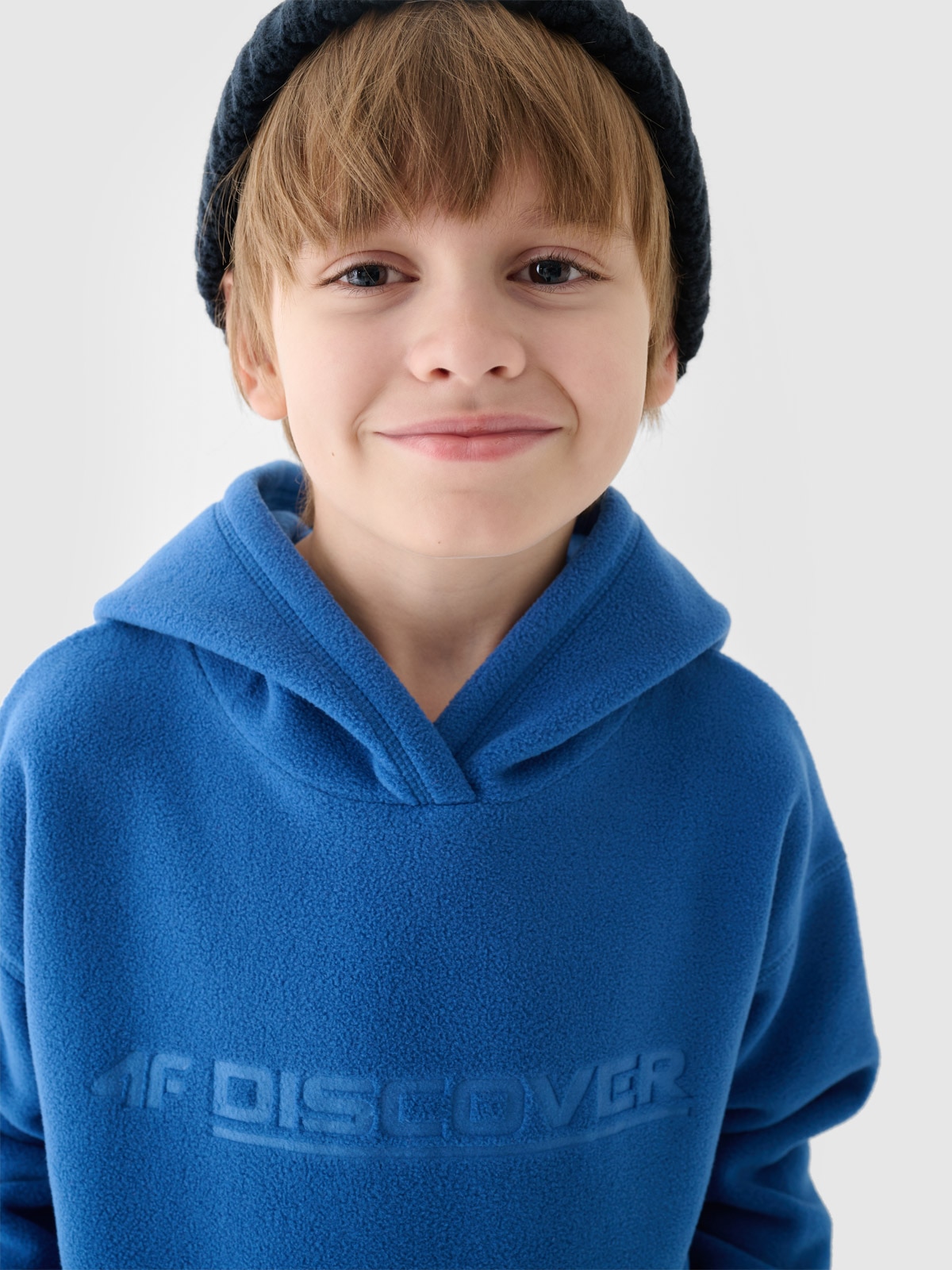 4F Polar z kapturem regular chłopięcy - niebieski 146 (10-11 lat)