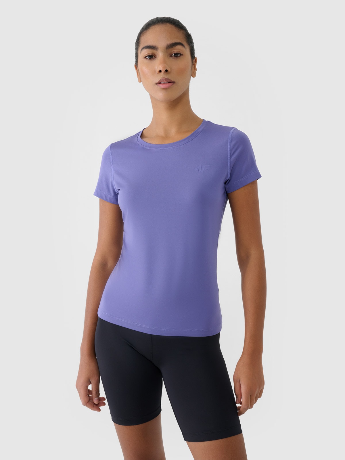 4F Koszulka treningowa regular szybkoschnąca damska - granatowa XS