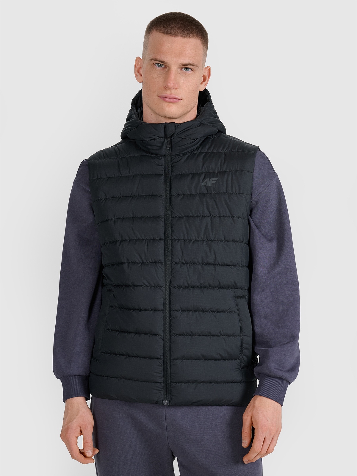 4F Bezrękawnik puchowy z wypełnieniem syntetycznym męski - czarny 3XL