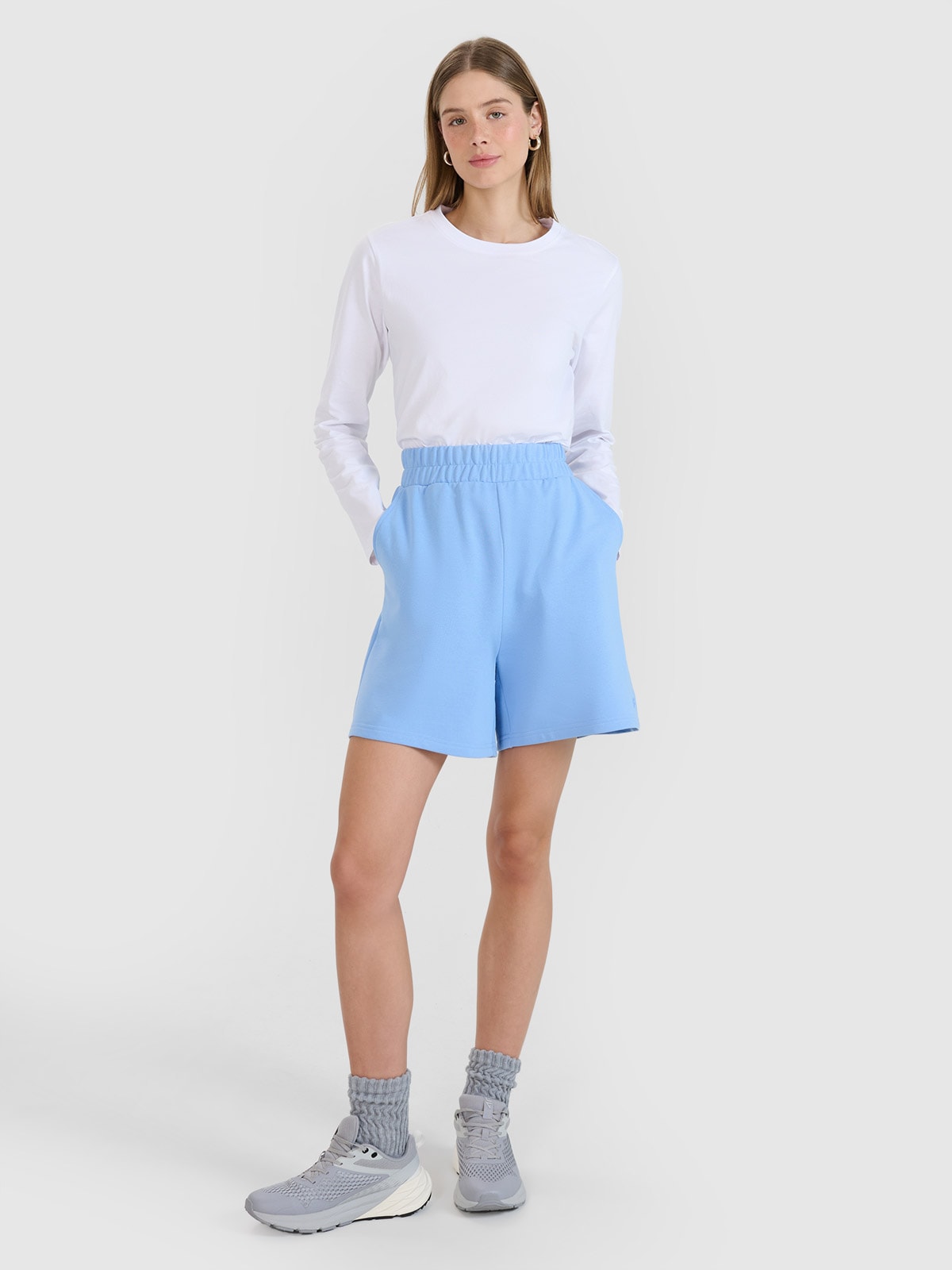 4F Spodenki dresowe damskie - niebieskie XS