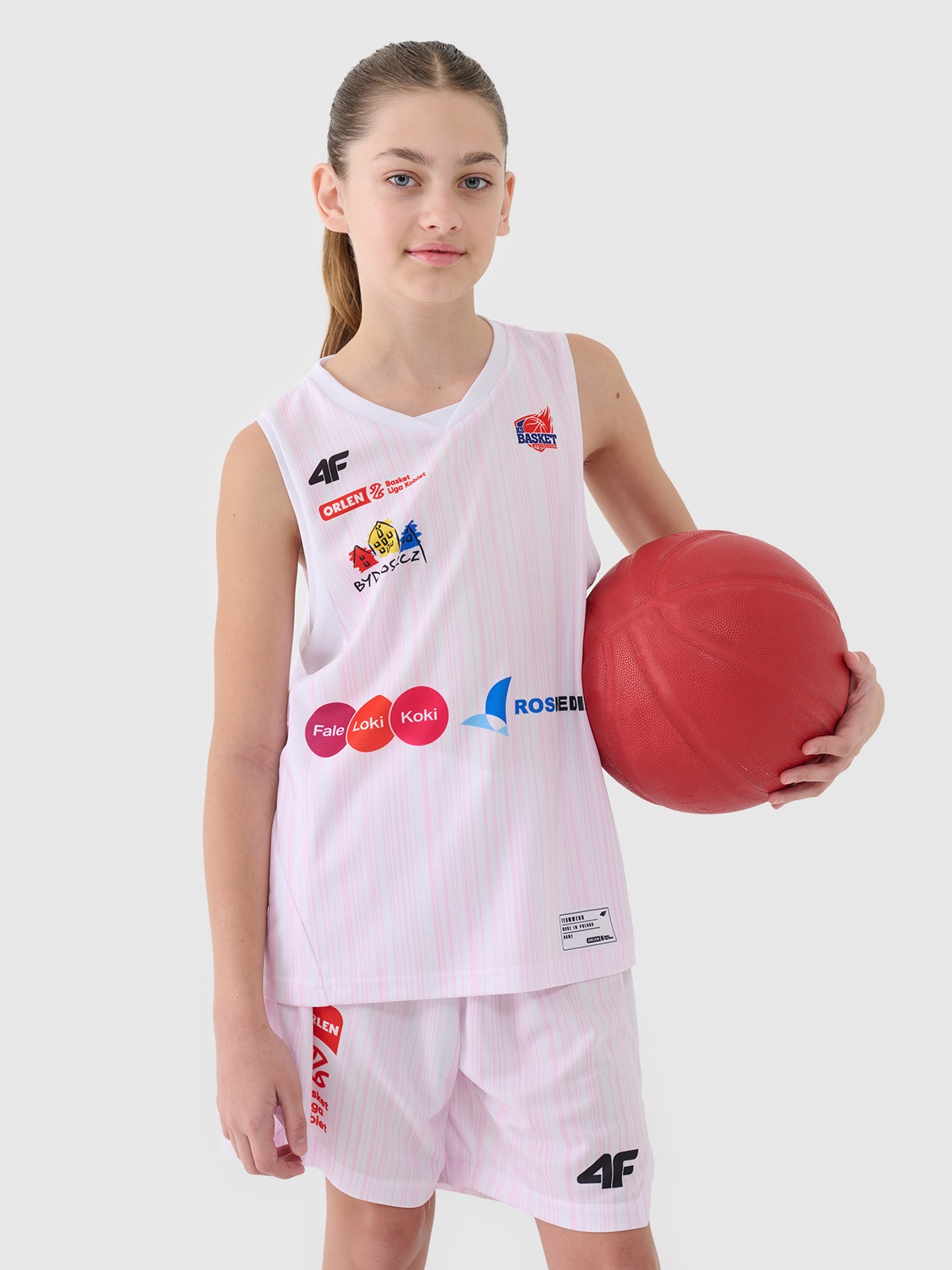 4F Koszulka meczowa replika domowa z sezonu 2024/25 dziecięca 4F x KS Basket 25 Bydgoszcz - multikolor 122/128 (6-8 lat)