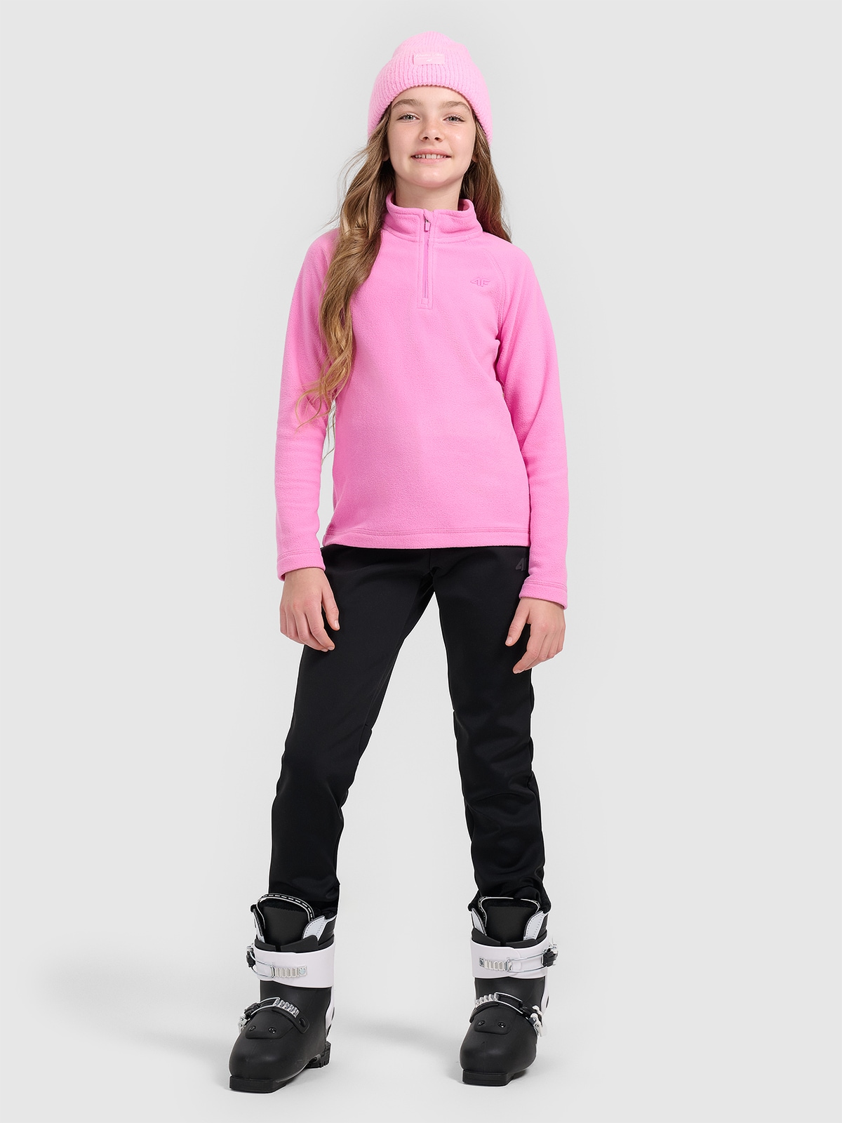 4F Spodnie narciarskie softshell membrana 5000 dziewczęce - czarne 164 (13-14 lat)