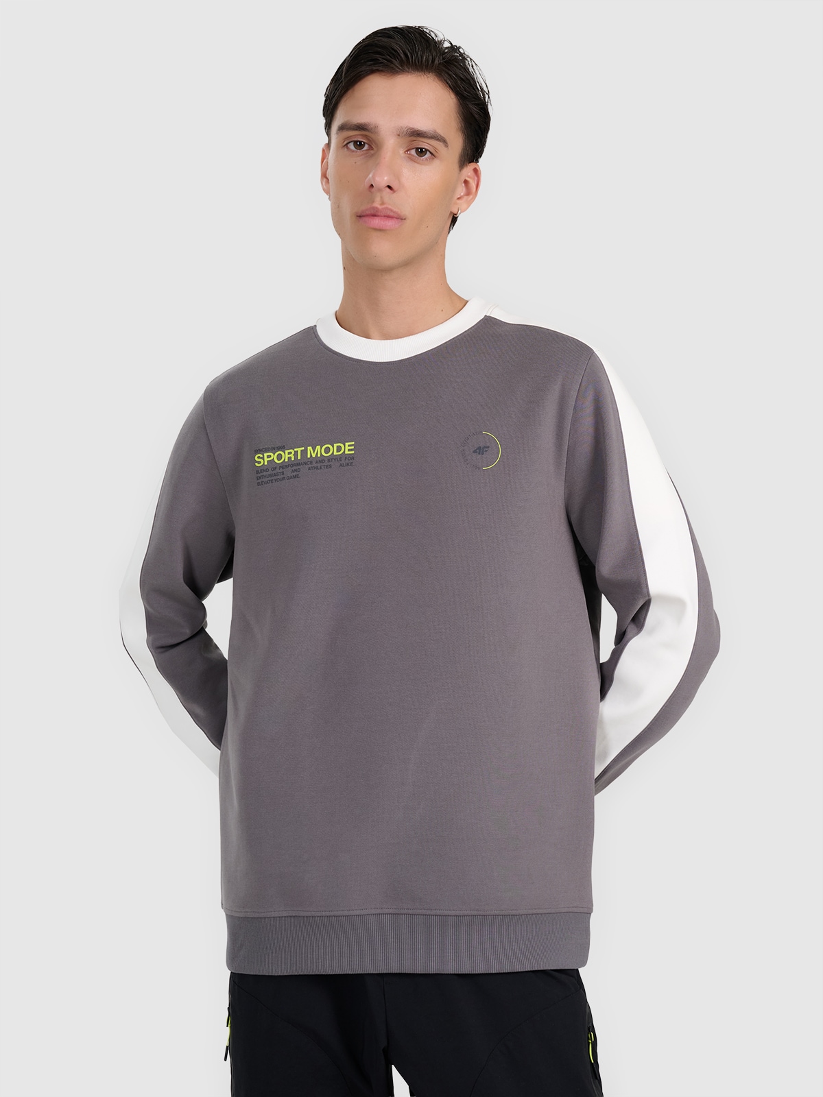 4F Bluza dresowa nierozpinana bez kaptura męska - szara XL