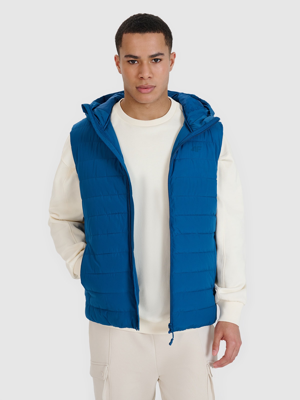 4F Bezrękawnik puchowy z wypełnieniem syntetycznym męski - turkusowy XXL