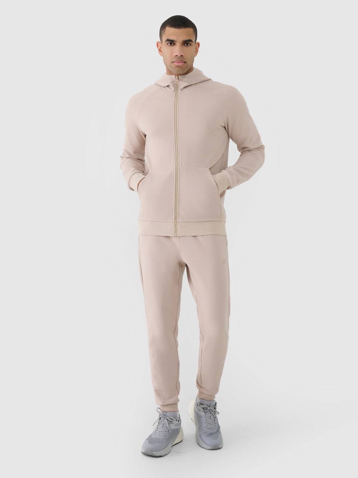 4F Spodnie dresowe joggery męskie - beżowe 3XL