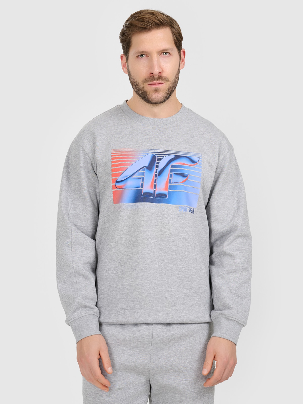 4F Bluza dresowa nierozpinana bez kaptura męska - szara XL