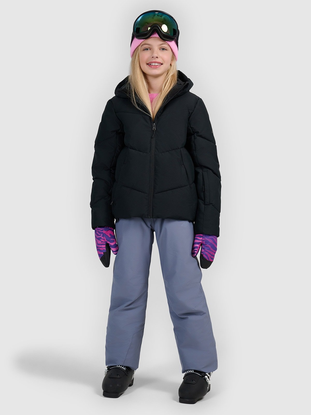 4F Spodnie narciarskie membrana 5000 dziewczęce - szare 146 (10-11 lat)