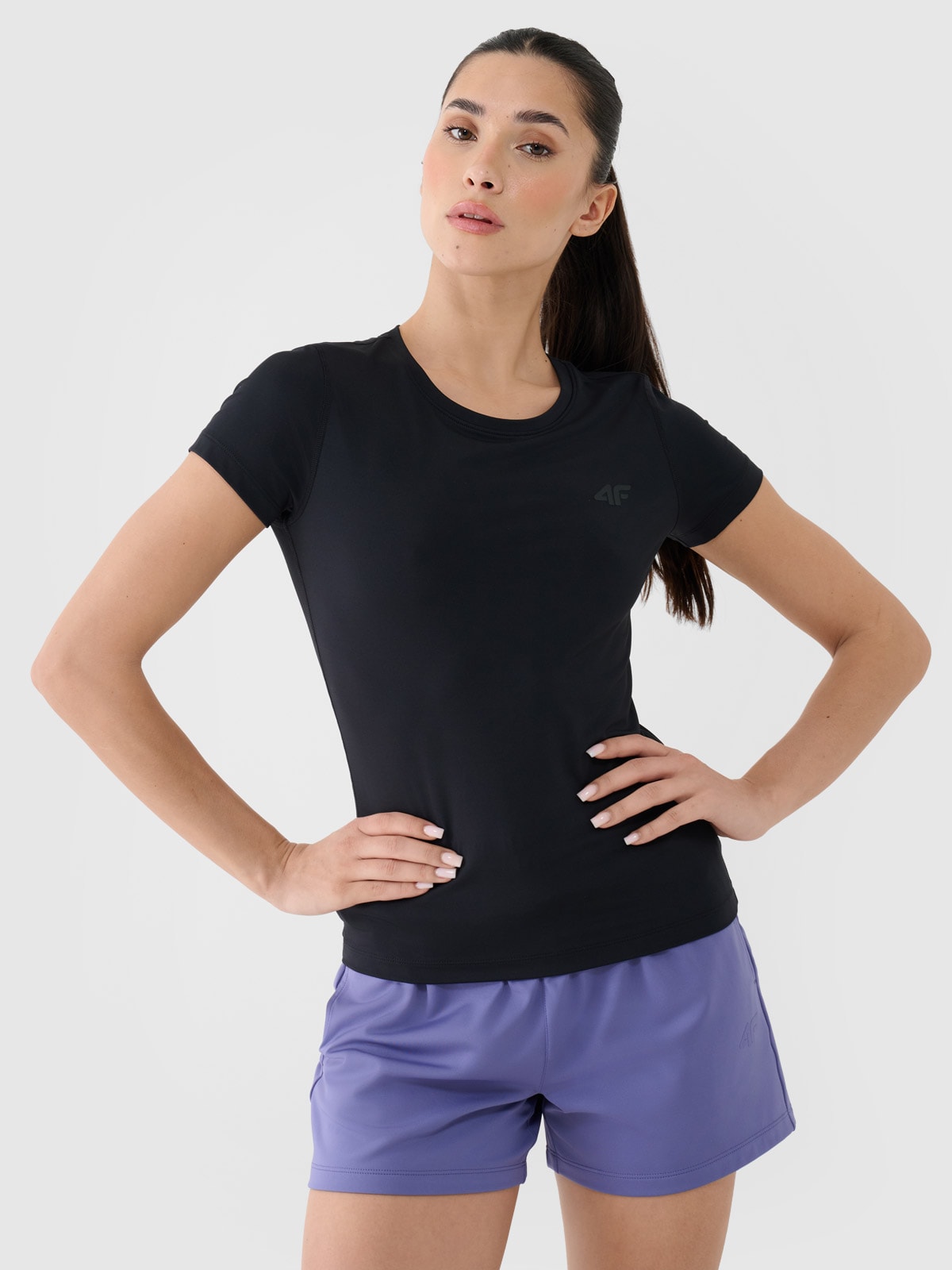 4F Koszulka treningowa szybkoschnąca damska - czarna M