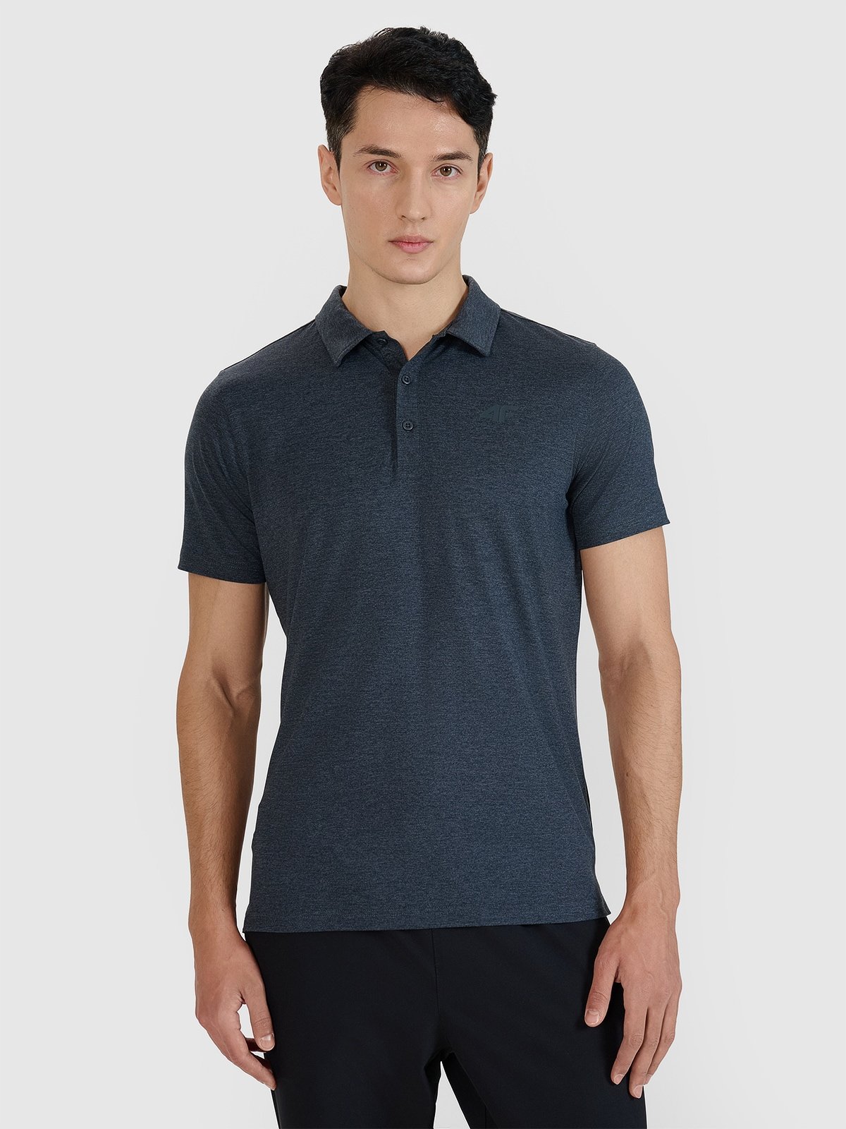 4F Koszulka polo regular szybkoschnąca męska - szara S