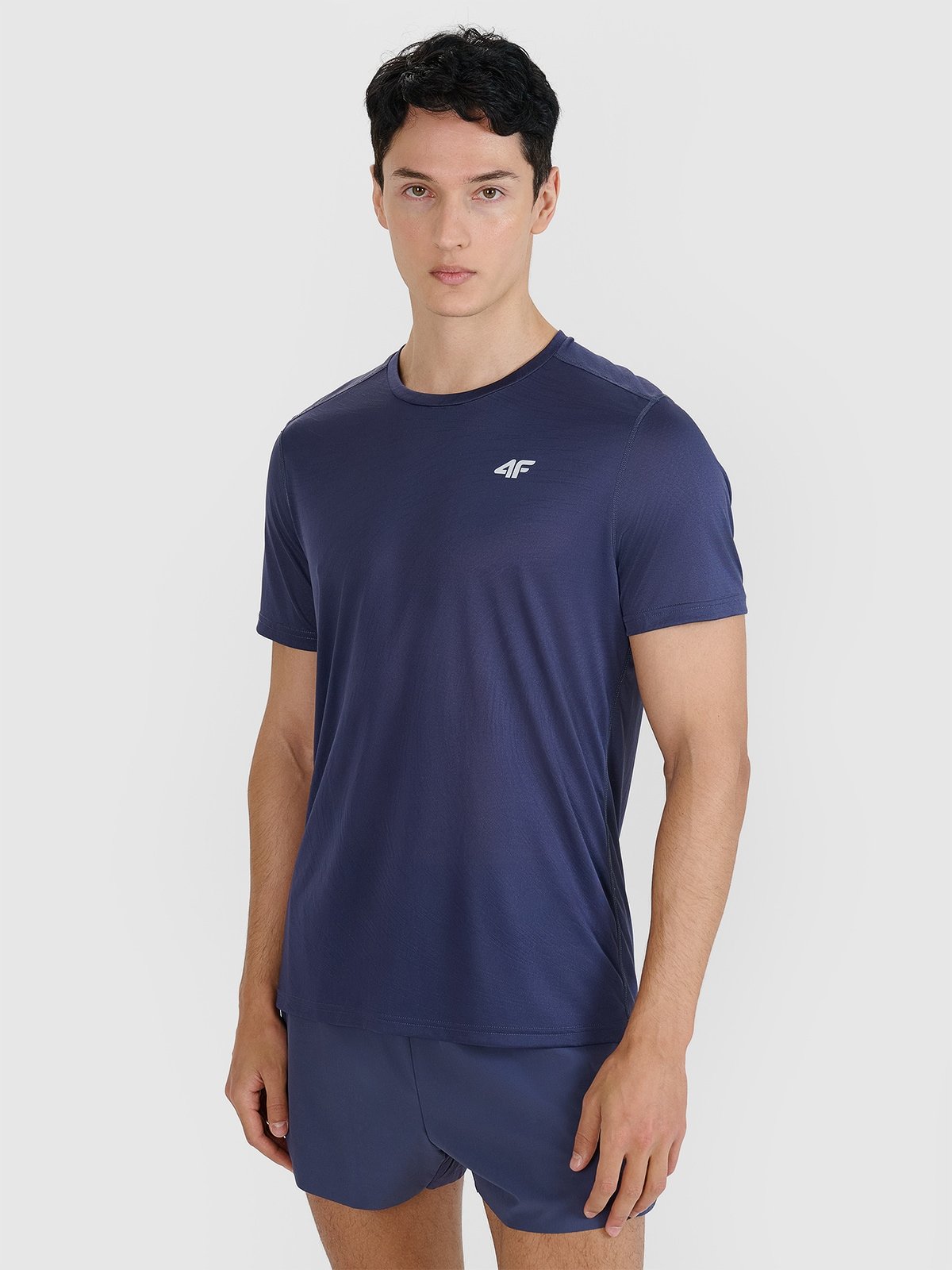 4F Koszulka do biegania regular szybkoschnąca męska - szara M