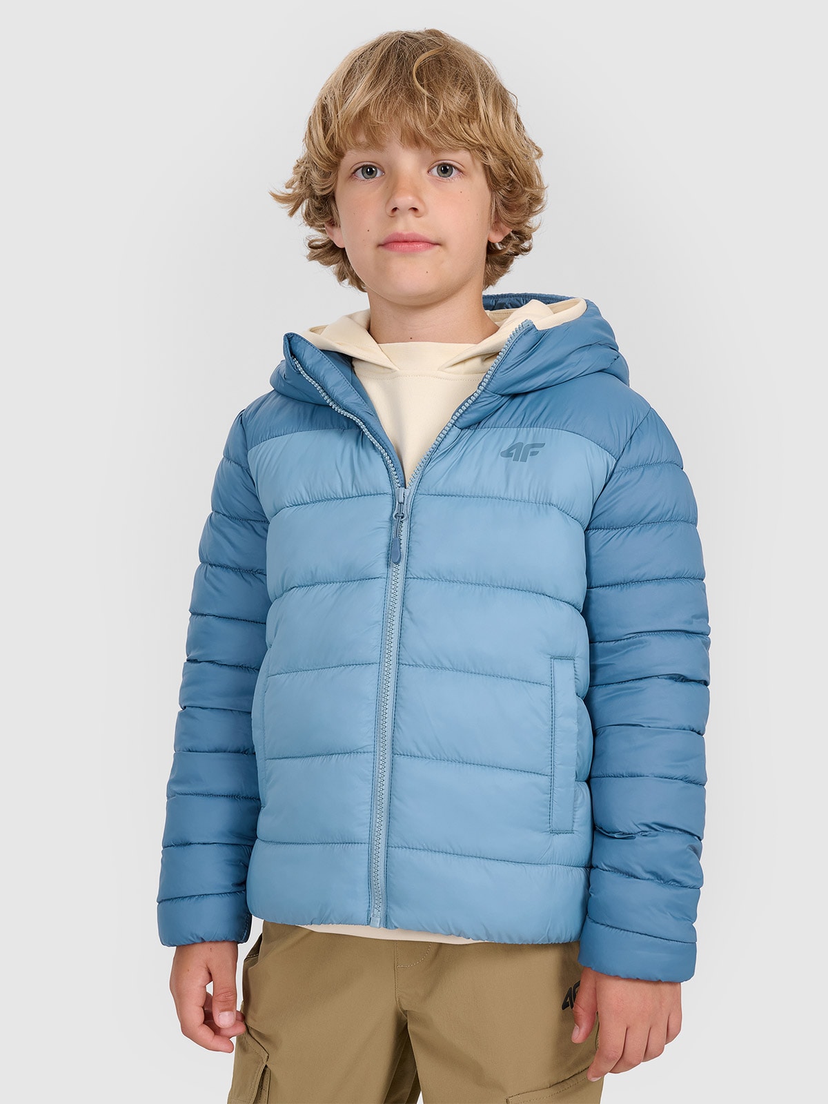 4F Kurtka puchowa z wypełnieniem syntetycznym chłopięca - granatowa 152 (11-12 lat)