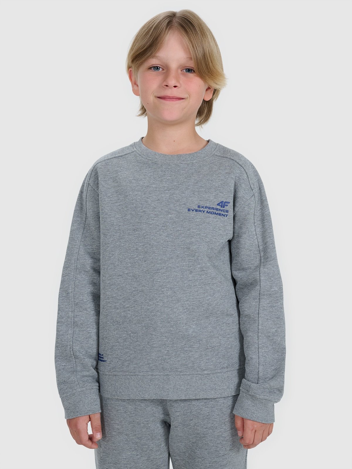 4F Bluza dresowa nierozpinana bez kaptura chłopięca - szara 164 (13-14 lat)