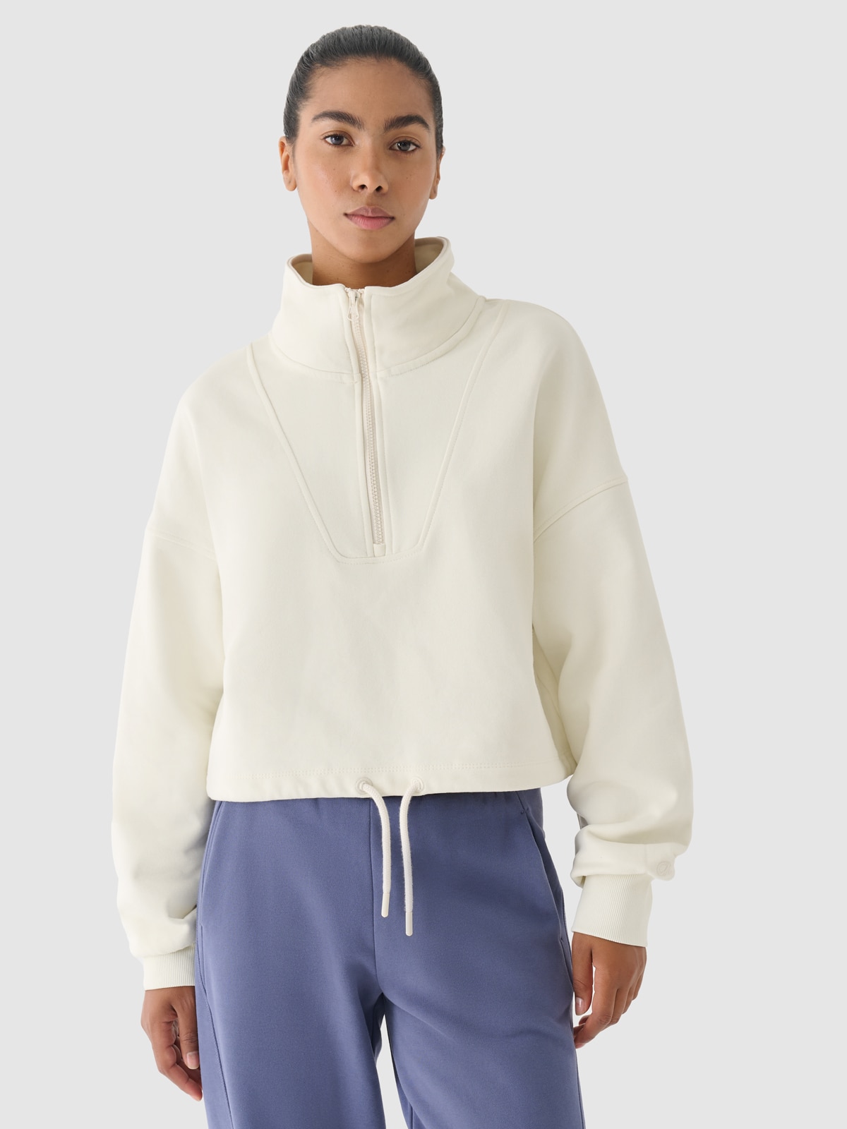 4F Bluza dresowa bez kaptura damska 4F x Anna Lewandowska - biała L