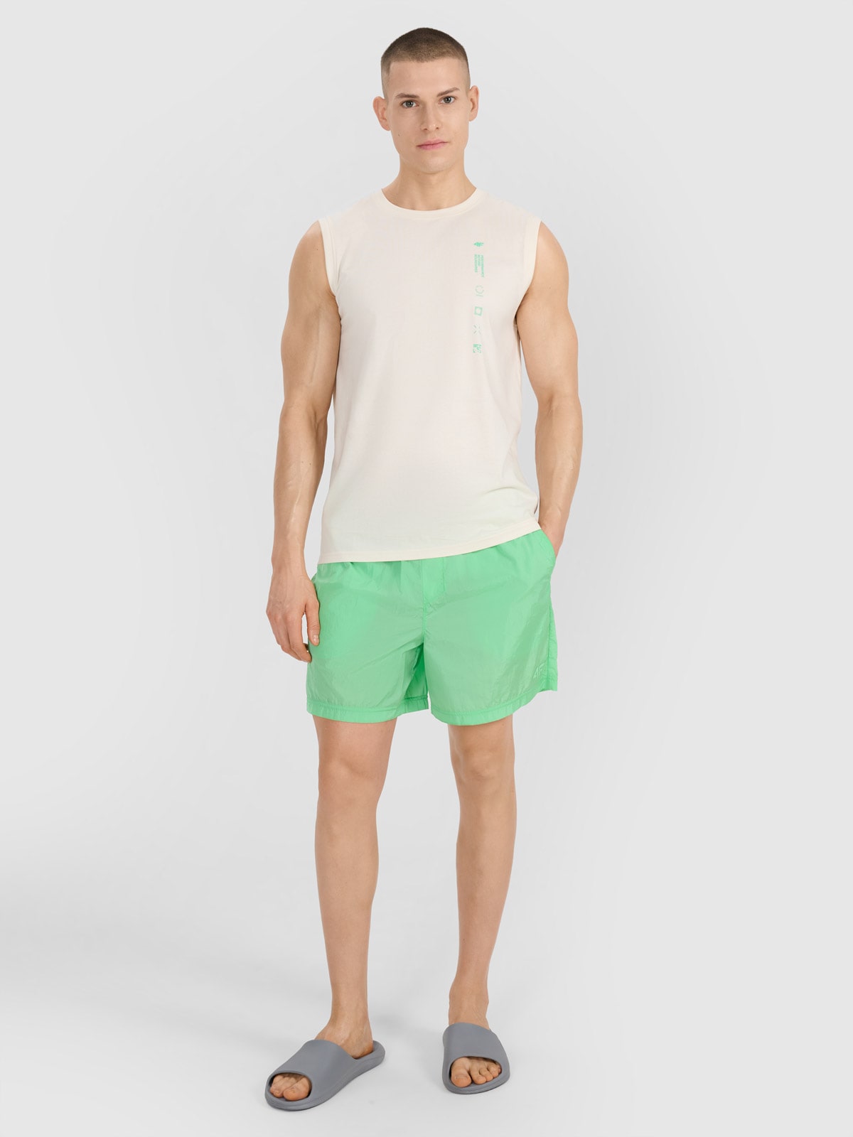 4F Spodenki casual męskie - zielone XL