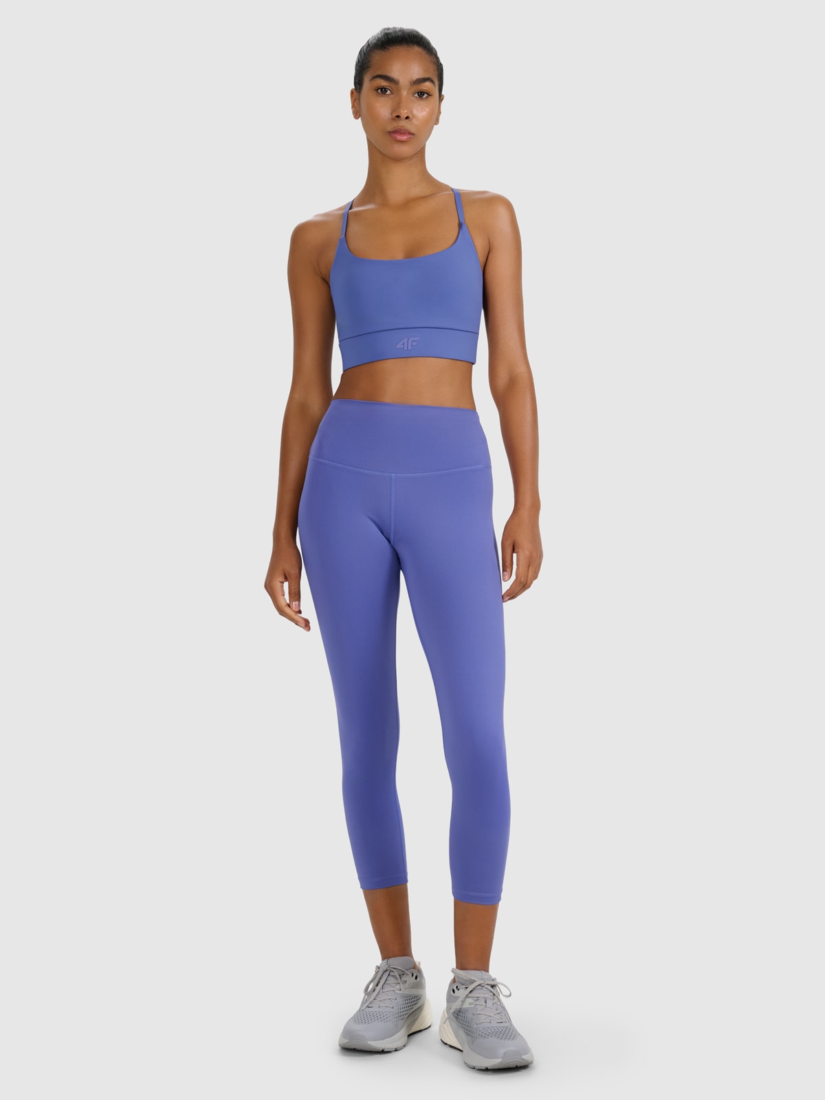 4F Legginsy treningowe 7/8 z wysokim stanem damskie - granatowe S